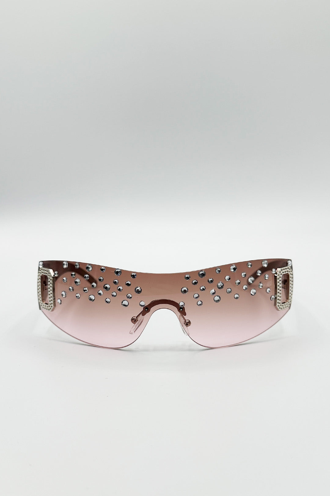 Pink Racer Diamante Sunglasses, Image 2 of 5