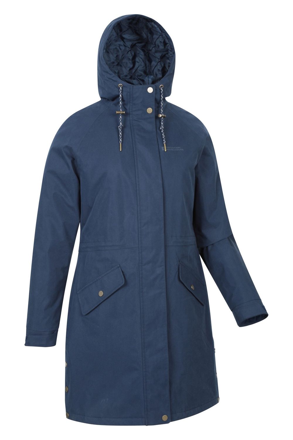 Navy Mountain Warehouse Navy Polperro Lightweight Padded Waterproof Jacket, Image 3 of 4