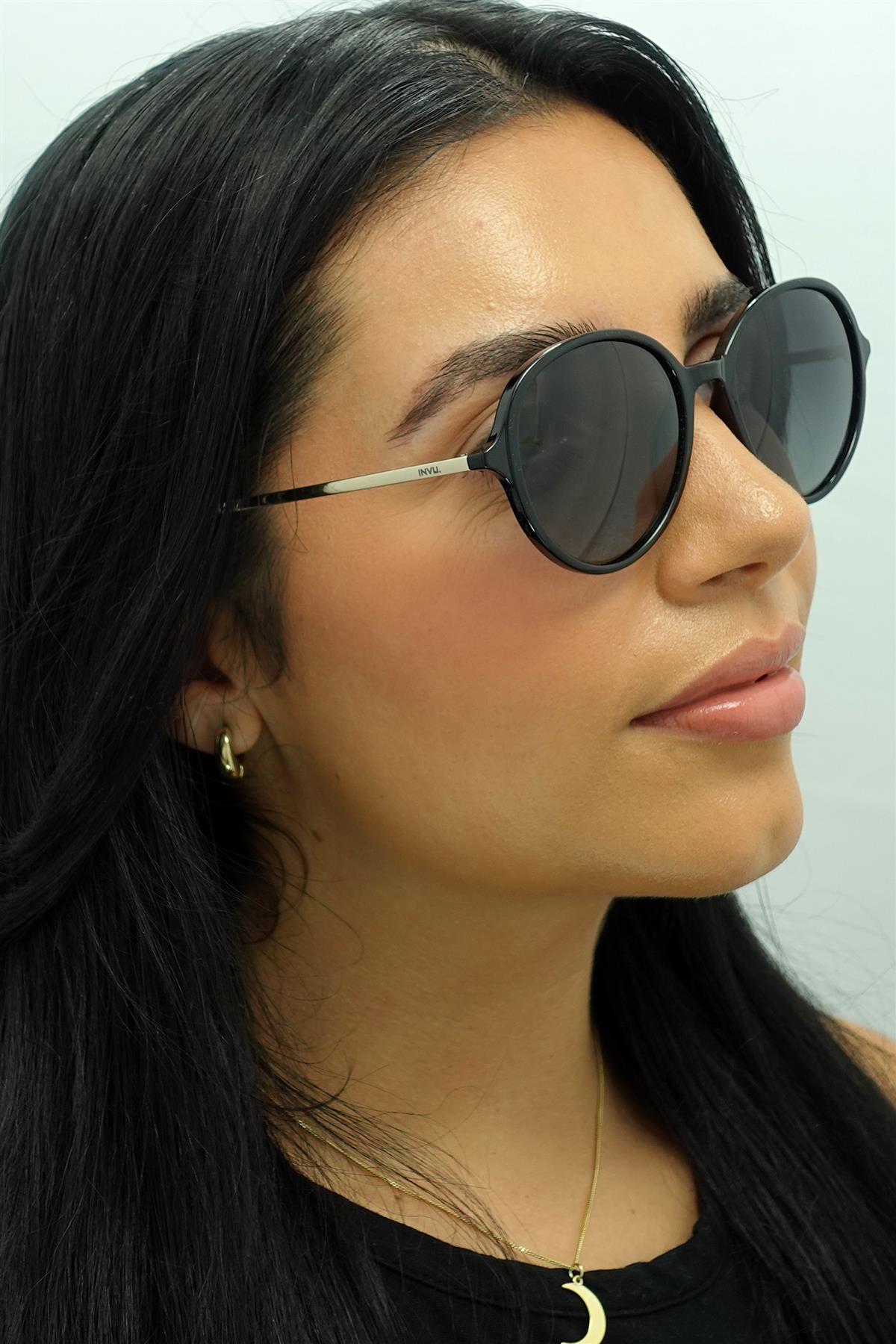 Black Round Black Gold Grey Polarized B2135, Image 1 of 1