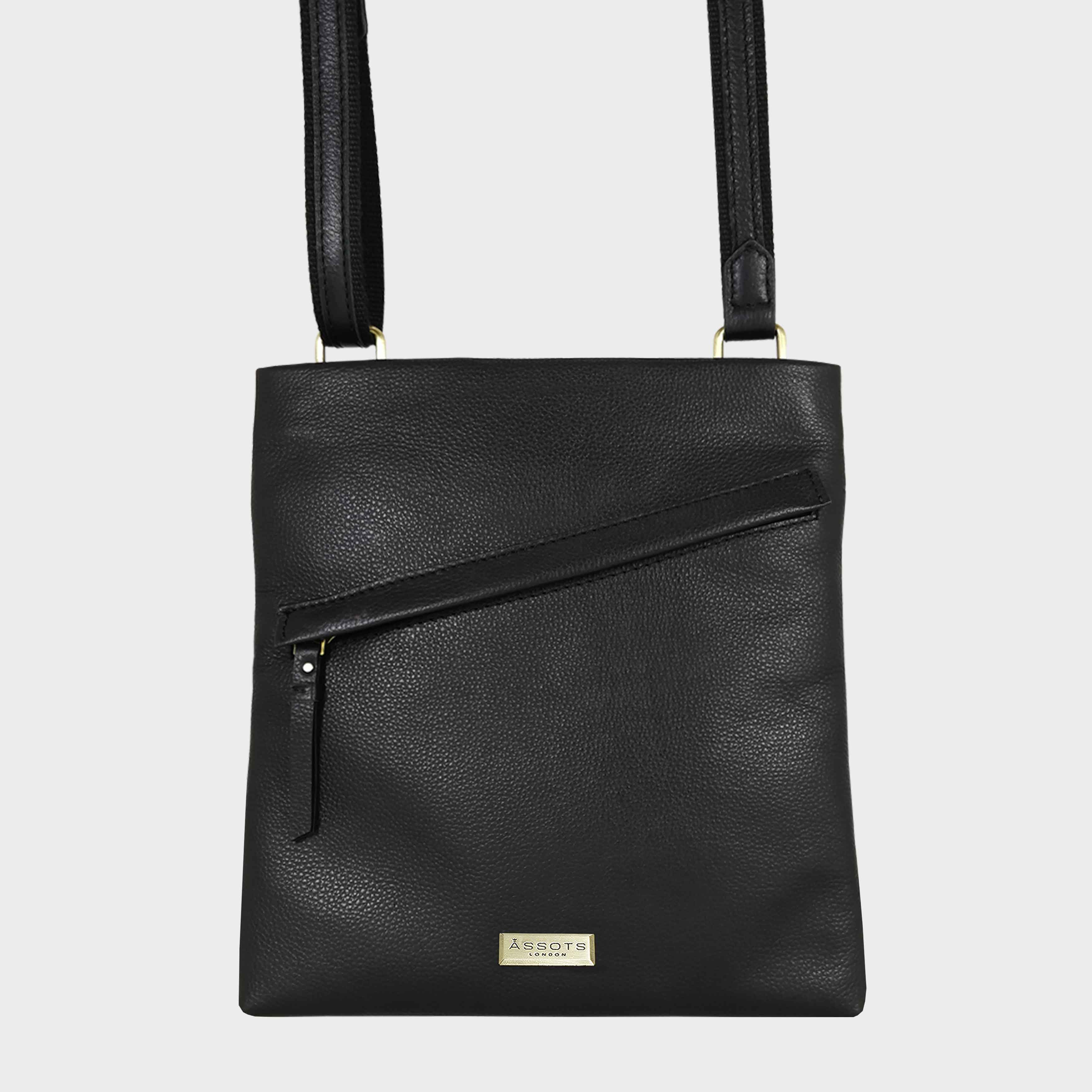 Black 'FLORENCE' Pebble Grain Leather Crossbody Sling Bag, Image 1 of 1