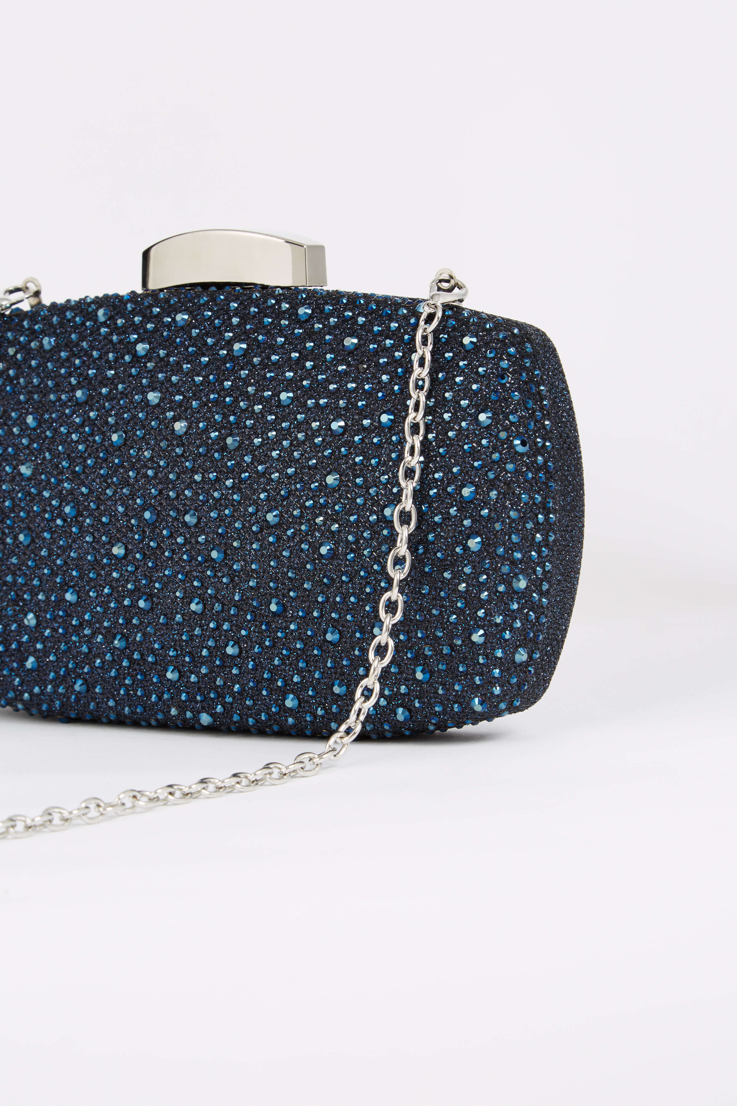 Navy  Embellished Clutch Bag, Image 4 of 4