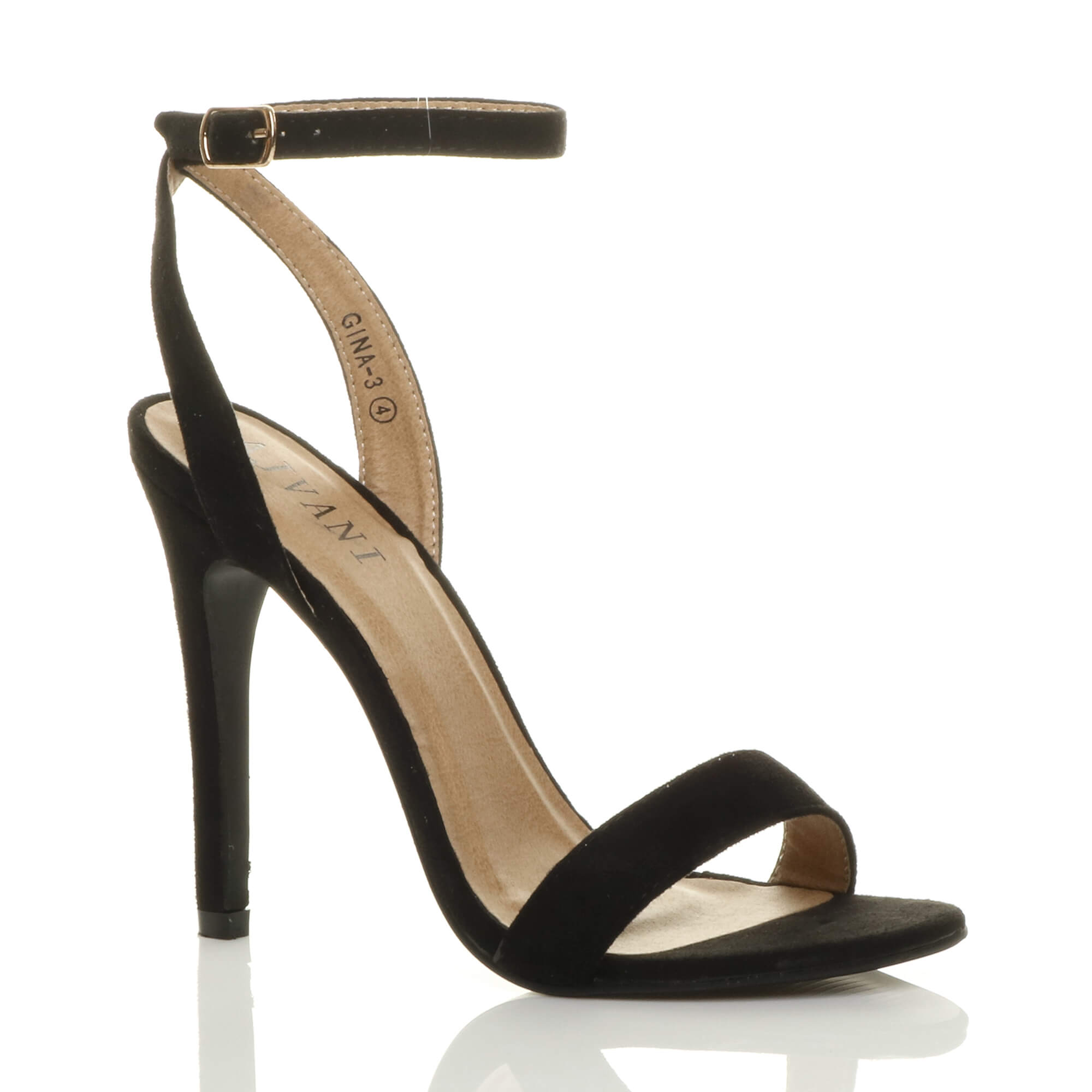 Purple High Heel Ankle Strap Barely There Sandals
