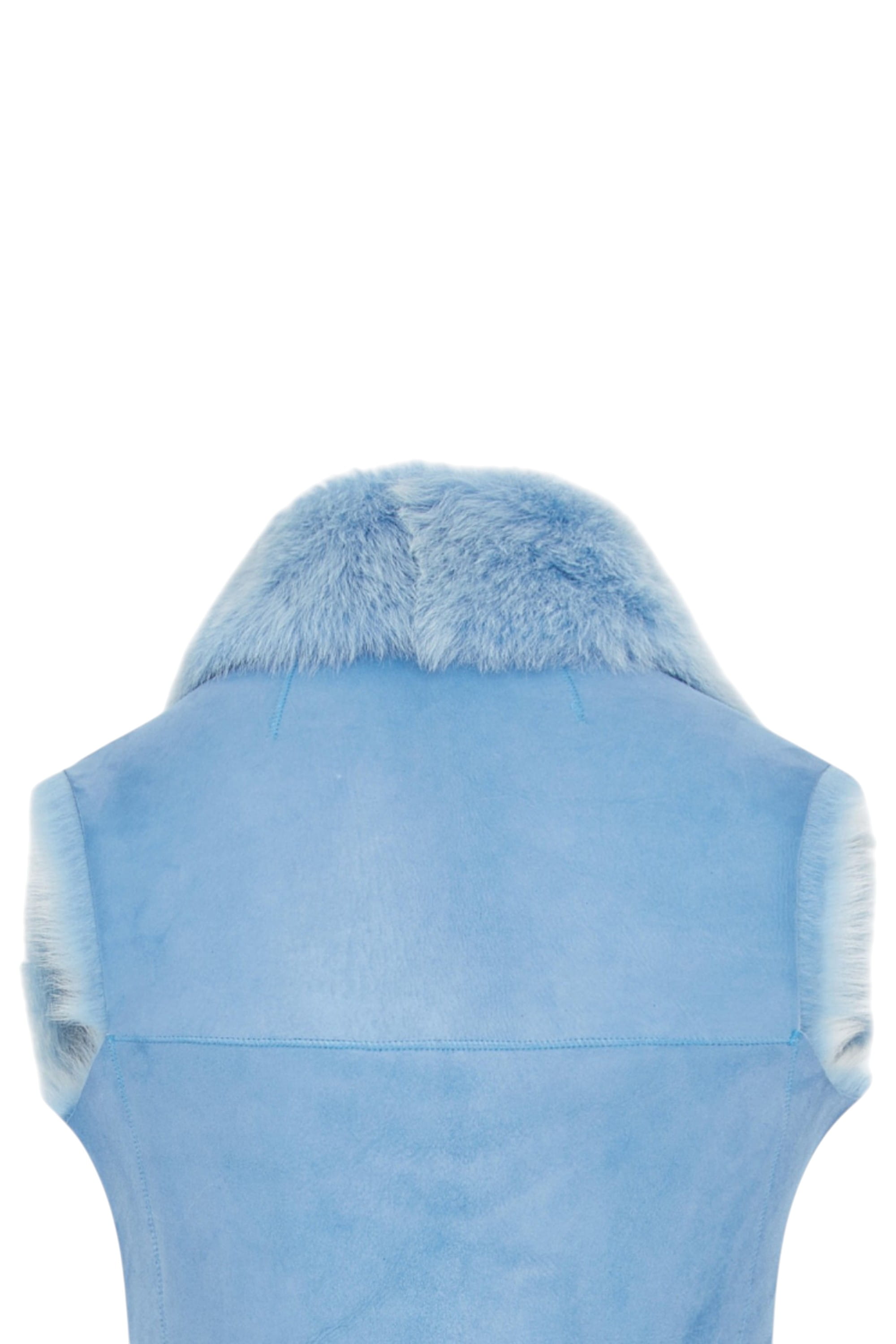 Sky Blue Toscana Sheepskin Long Gilet-Sorocaba, Image 6 of 6