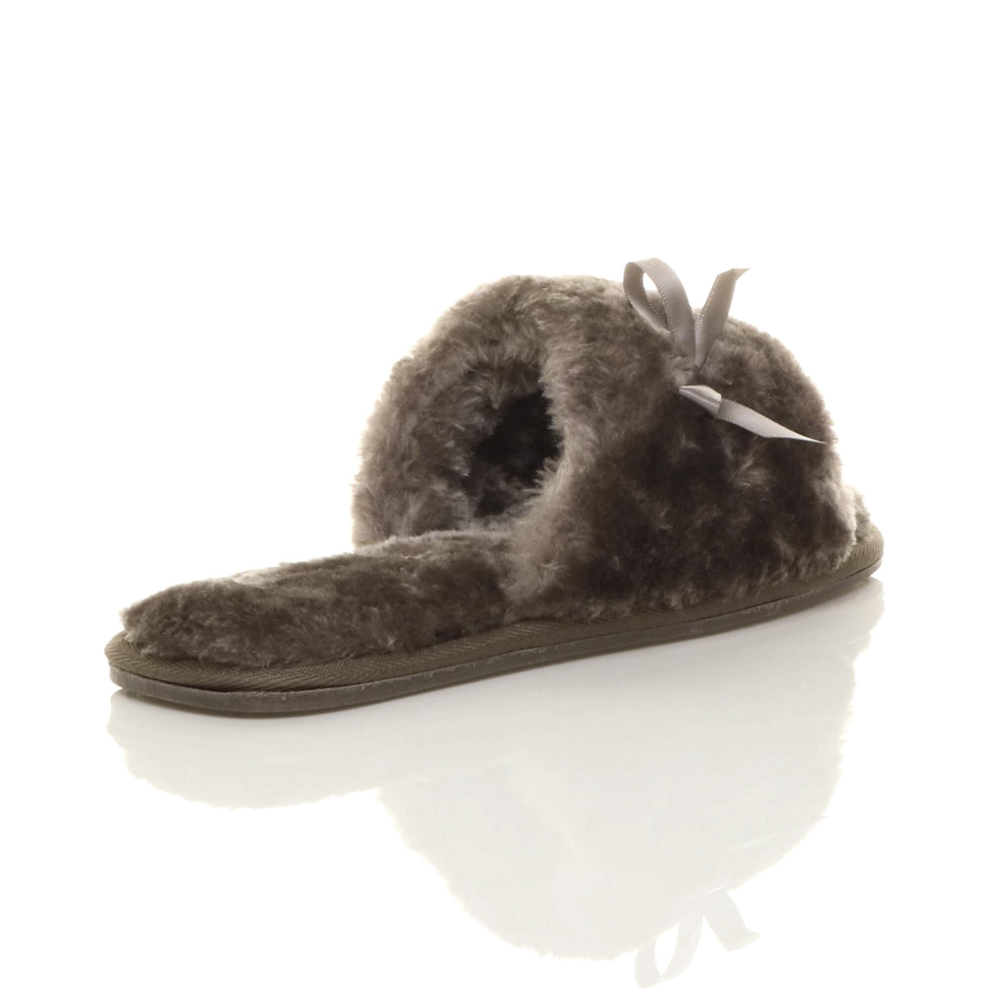 Mocha AJVANI Mocha Peep Toe Sandals Slippers, Image 4 of 6