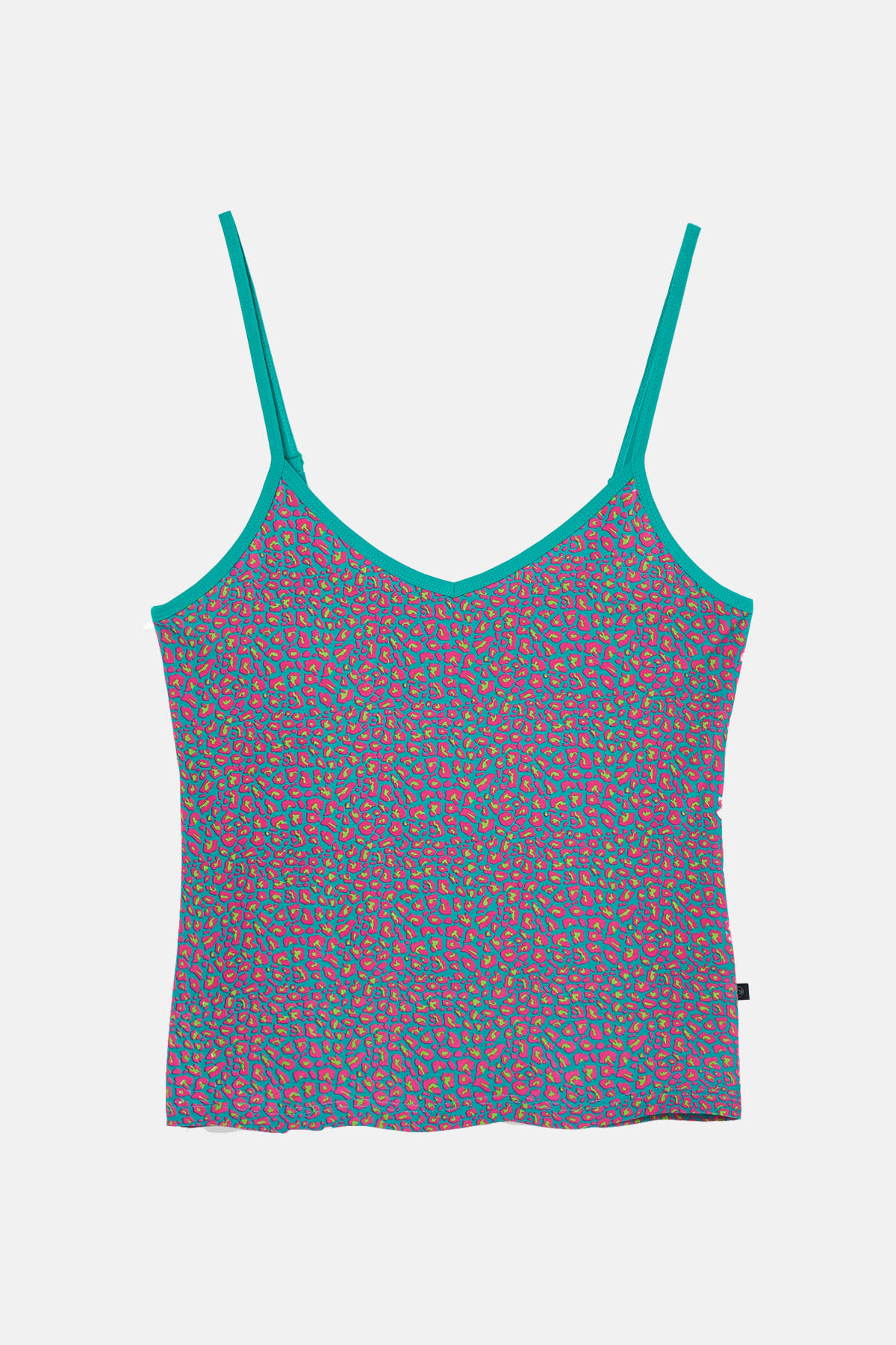 Teal British Boxers Teal "Spectra Leopard" Bamboo Camisole Short Pyjama Set, Image 5 of 6