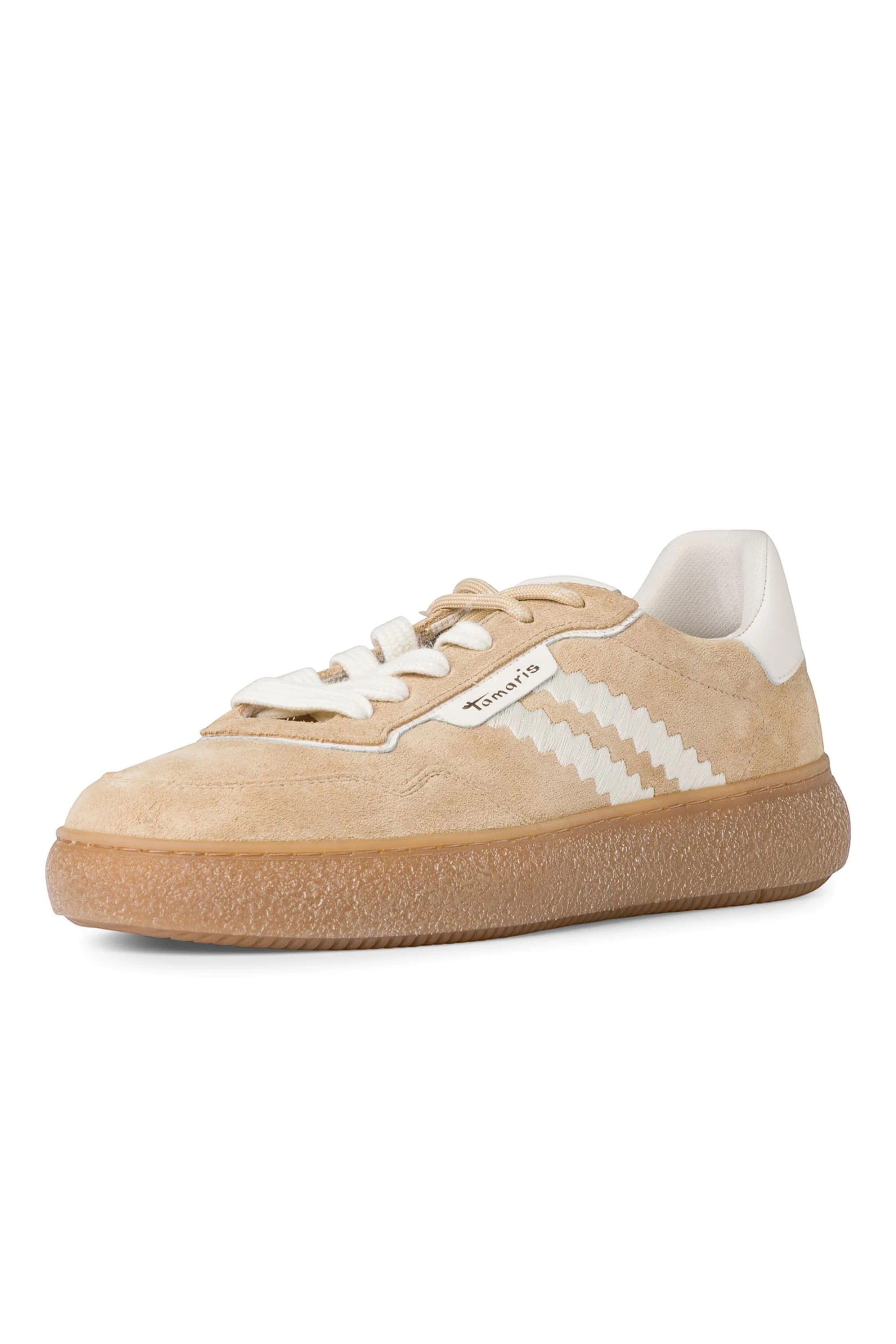 White Tamaris White Tamaris Beige White Stripe Sneakers, Image 3 of 7