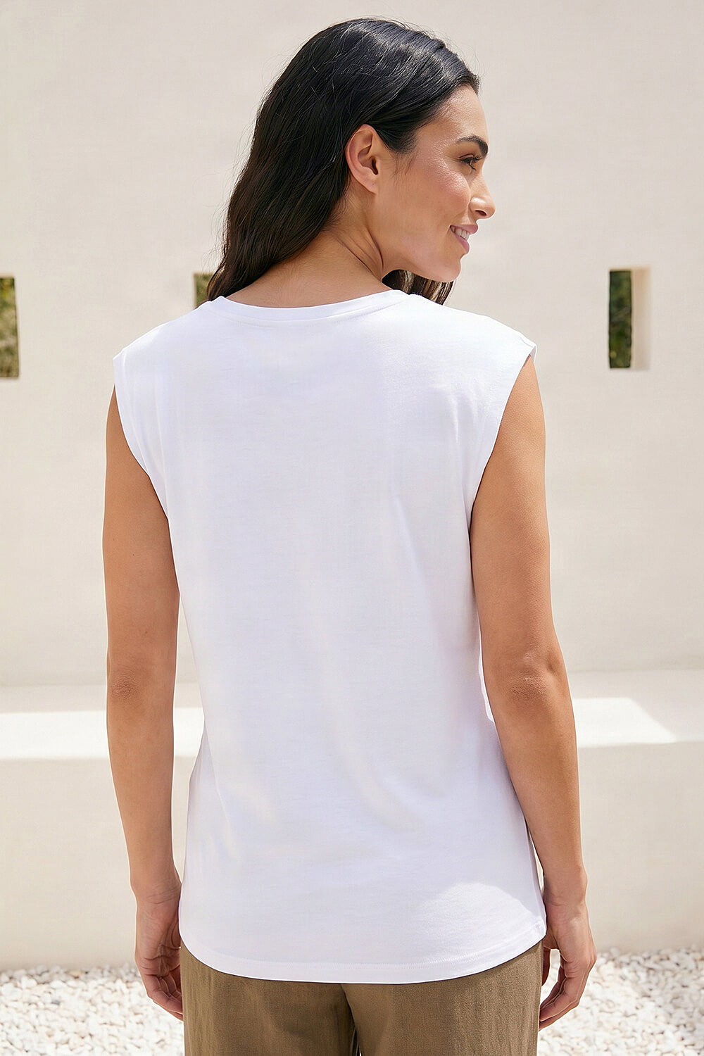 Ivory Cotton Lace Cut Out Detail Top, Image 4 of 4