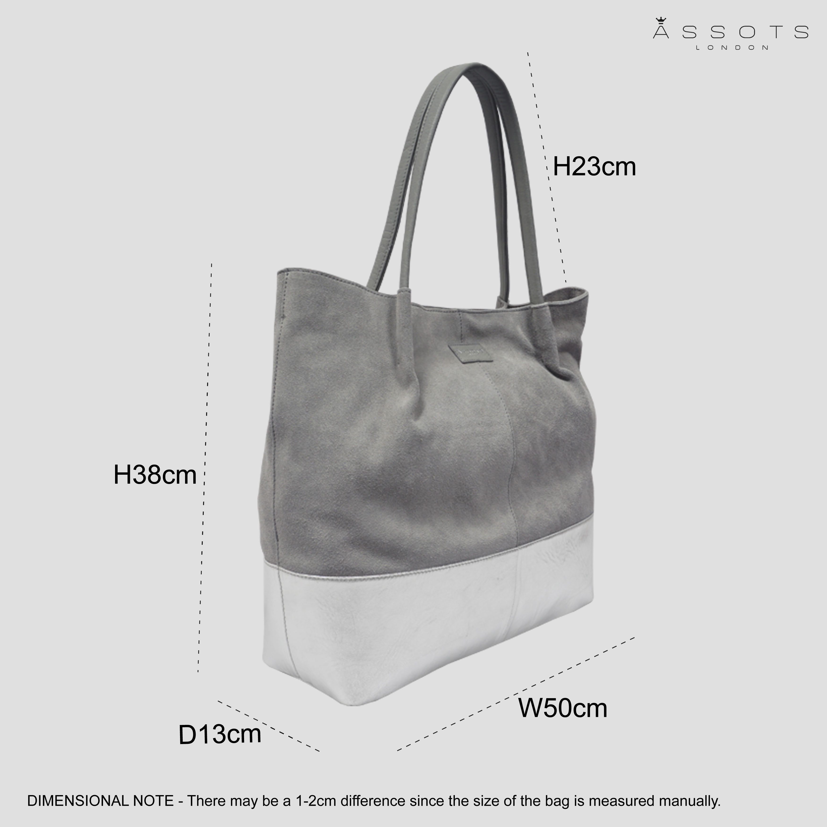 Silver 'DONNA' Metallic Real Leather Unlined Designer Shopper Bag, Image 4 of 4