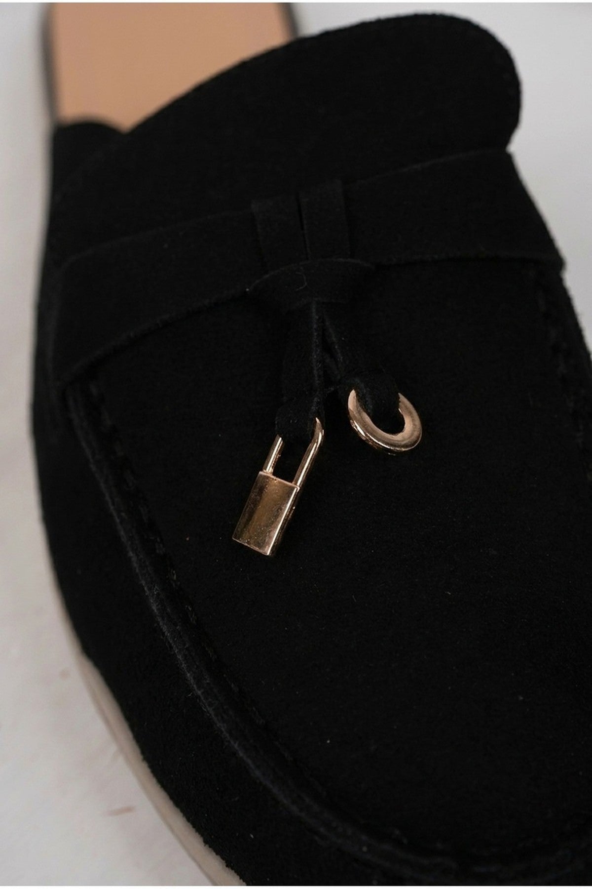 Black Mia Womens Suede Loafer Mules, Image 3 of 5