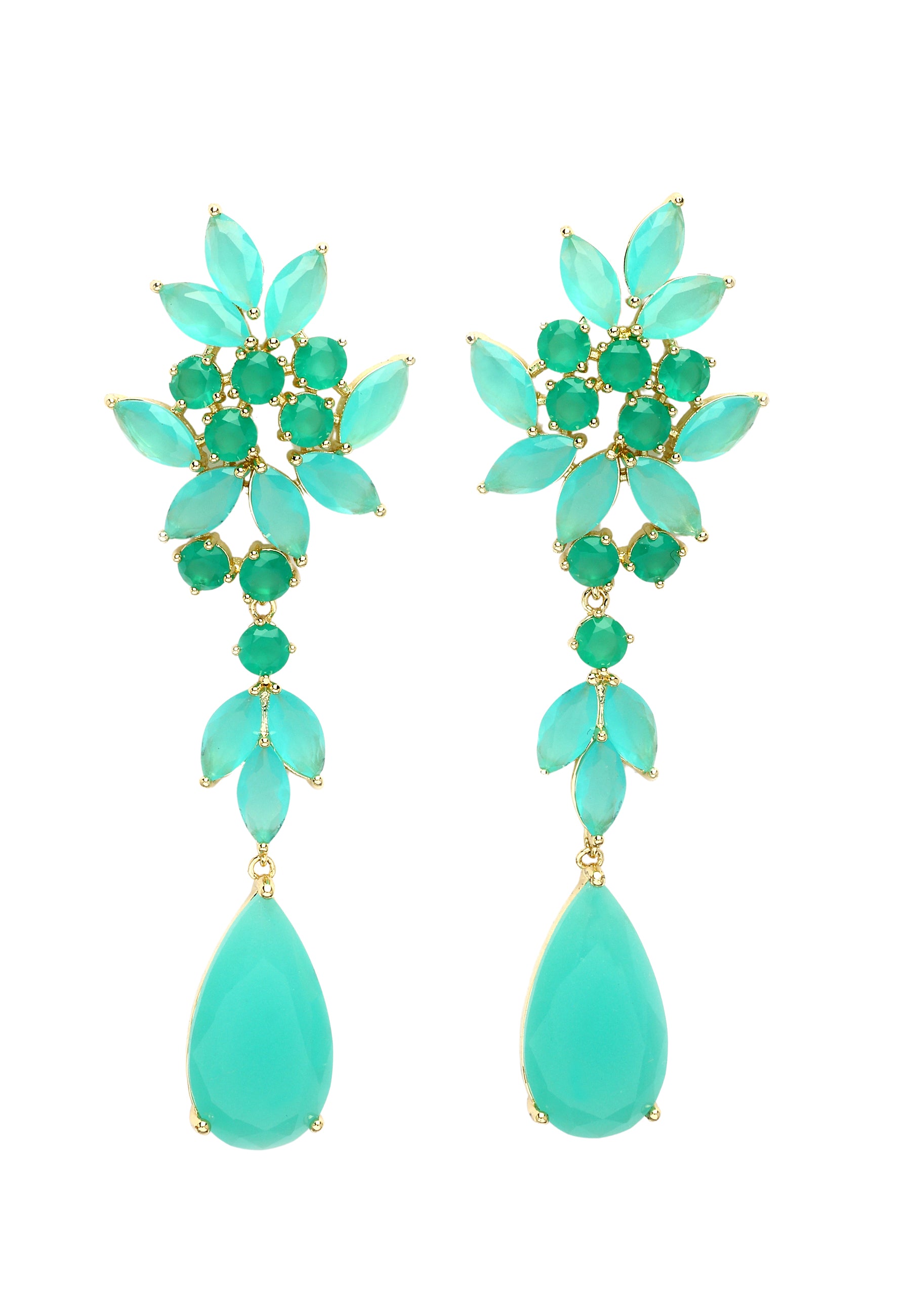 Green Diva Leaf Drop Earrings, Image 1 of 5