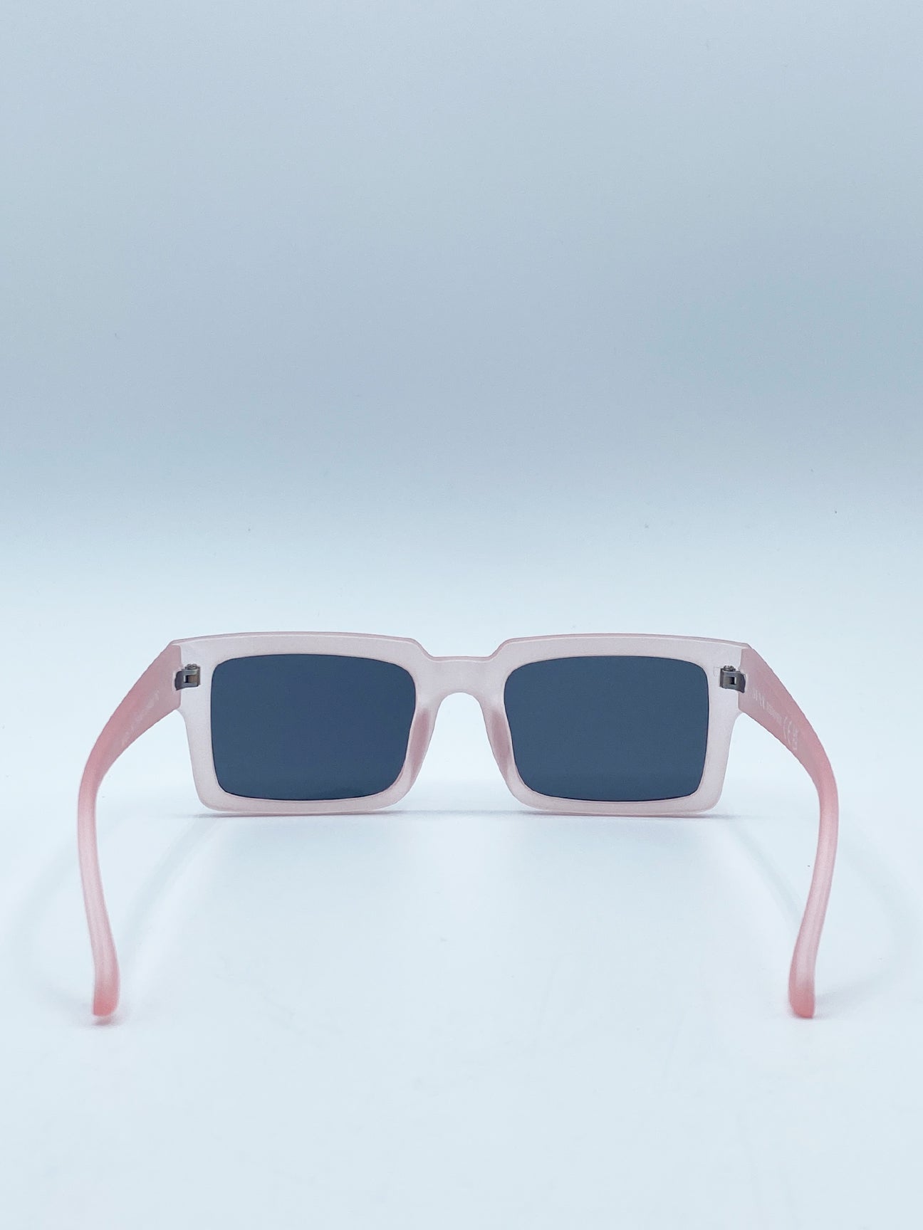 Pink Square Frame Sunglasses in Matte Pink with Black Lenses, Image 5 of 6