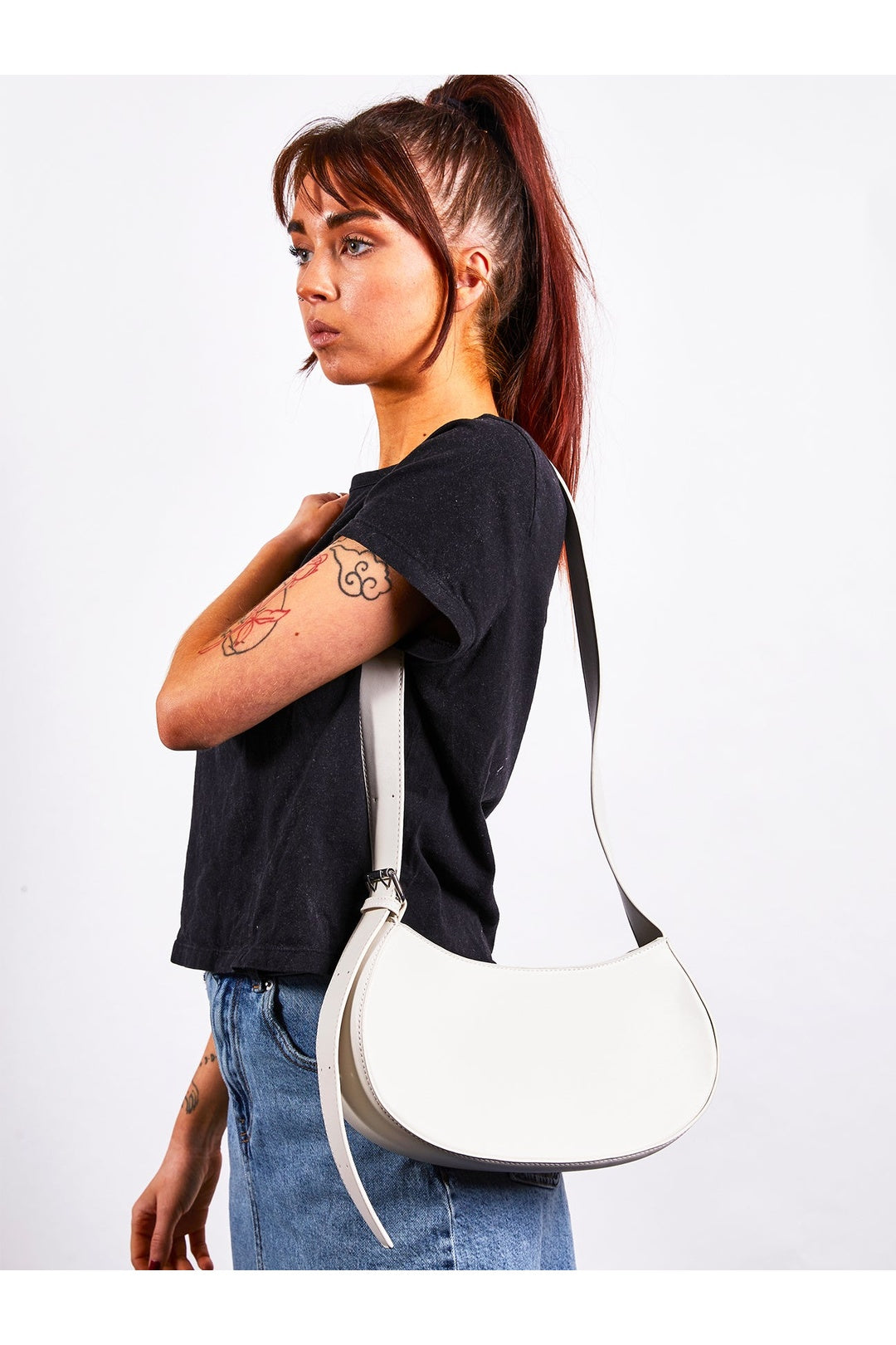 Stone PU Leather Saddle Bag, Image 6 of 6
