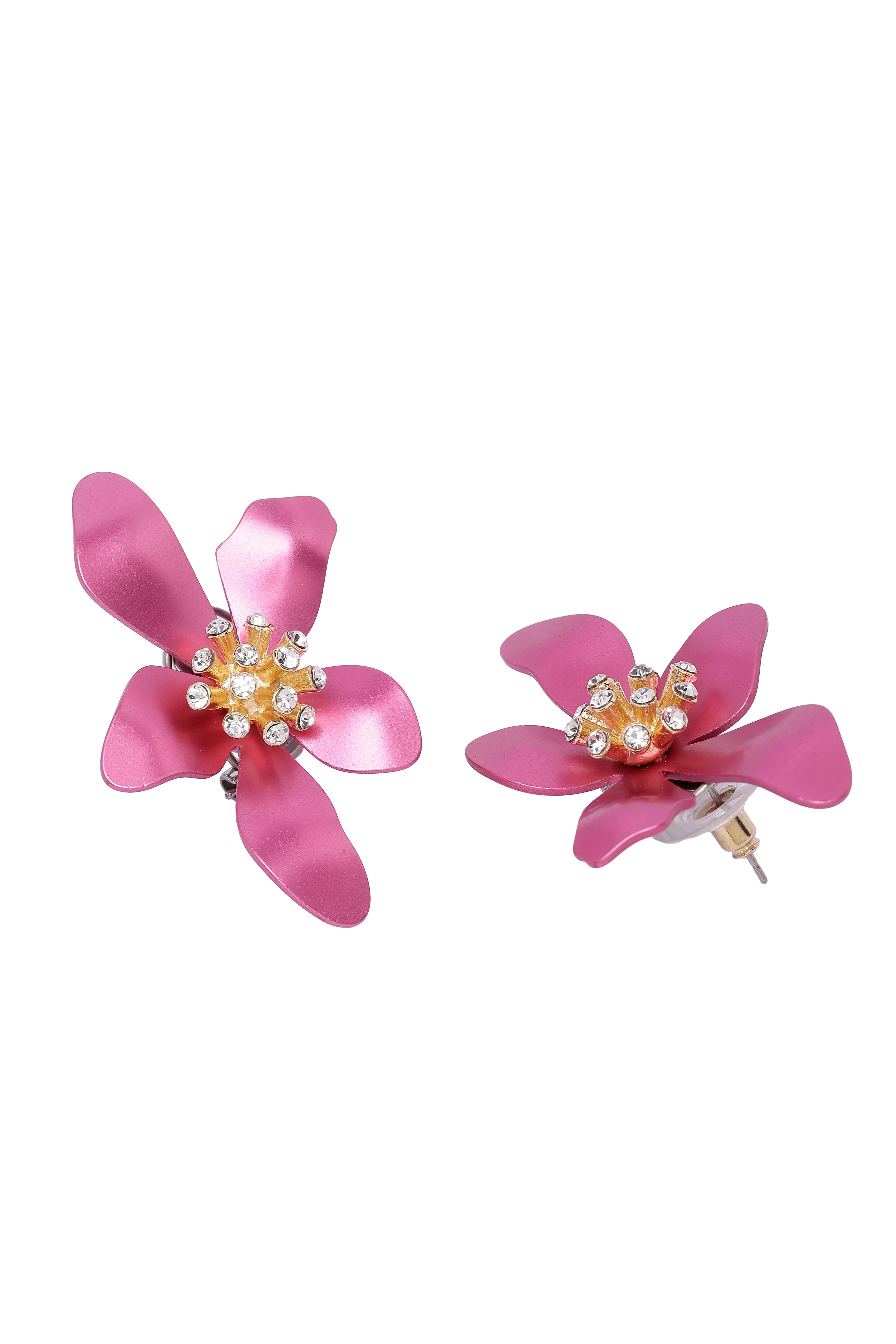 Purple AVANT-GARDE PARIS Purple Floral Stud Earrings, Image 3 of 5