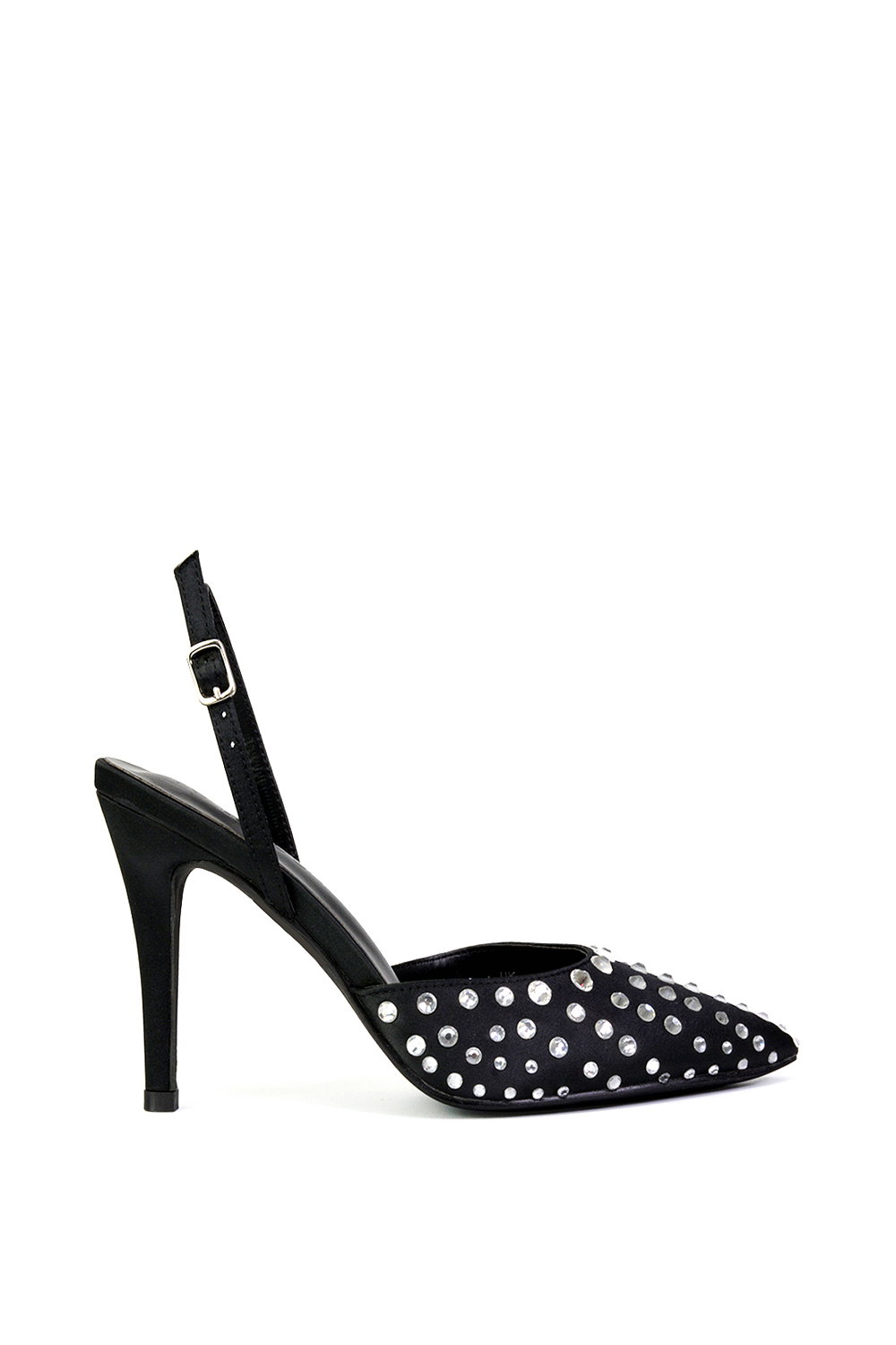 Pink 'Shelly' Strappy Slingback Pointed Toe Diamante Stiletto Bridal Heels