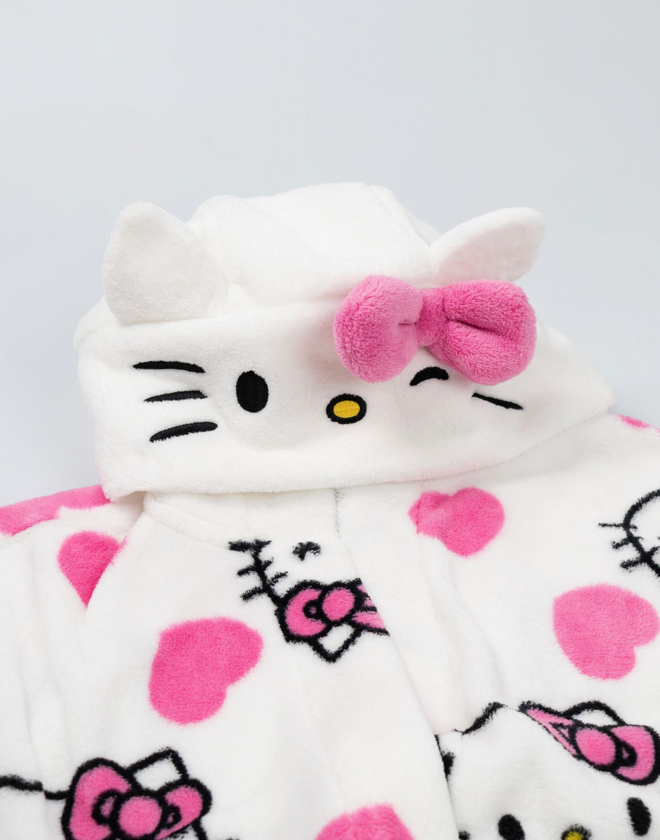 Multi Hello Kitty Character Hooded Bathrobe, Image 5 of 6