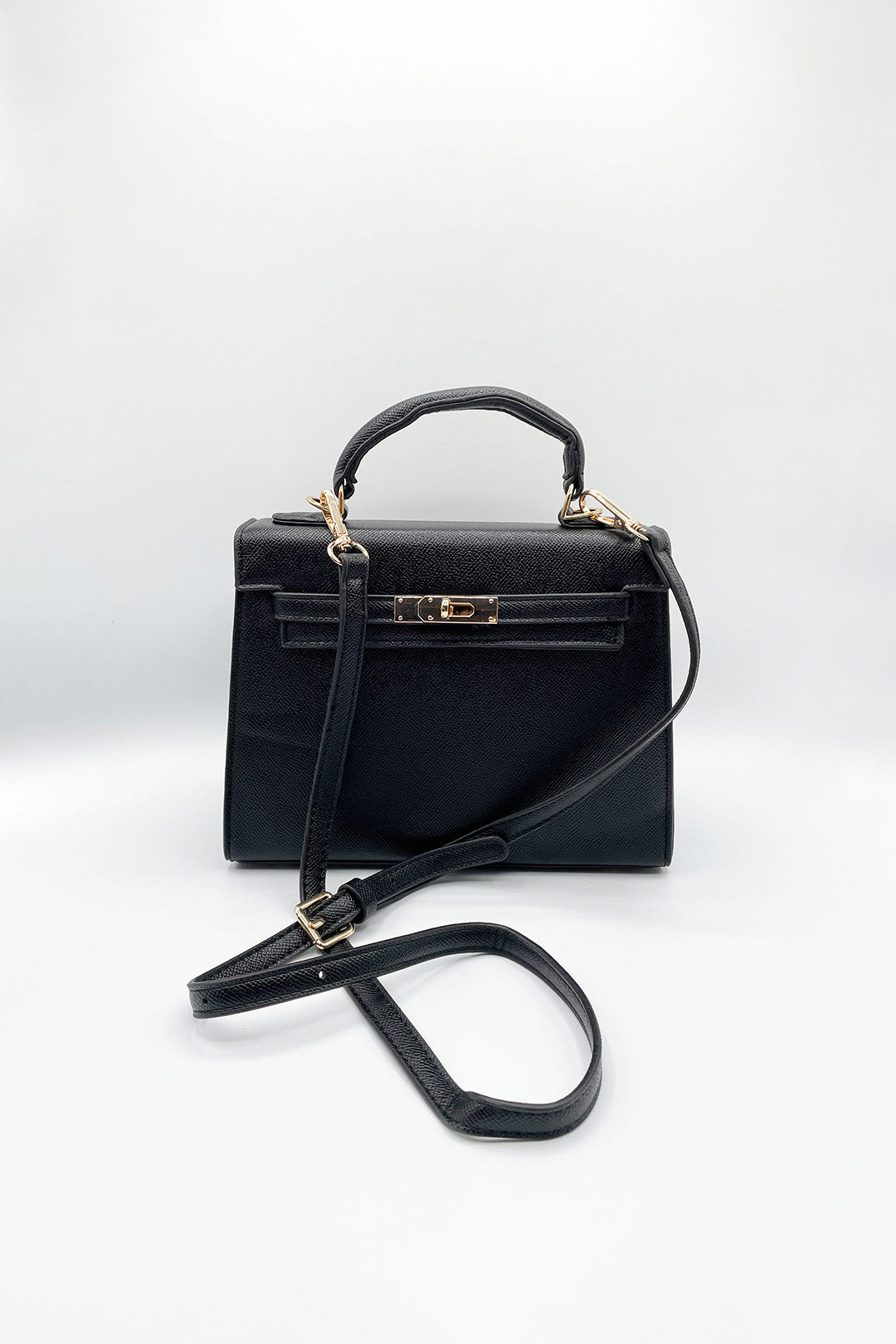 Black Top Handle Satchel Tote Bag, Image 5 of 5