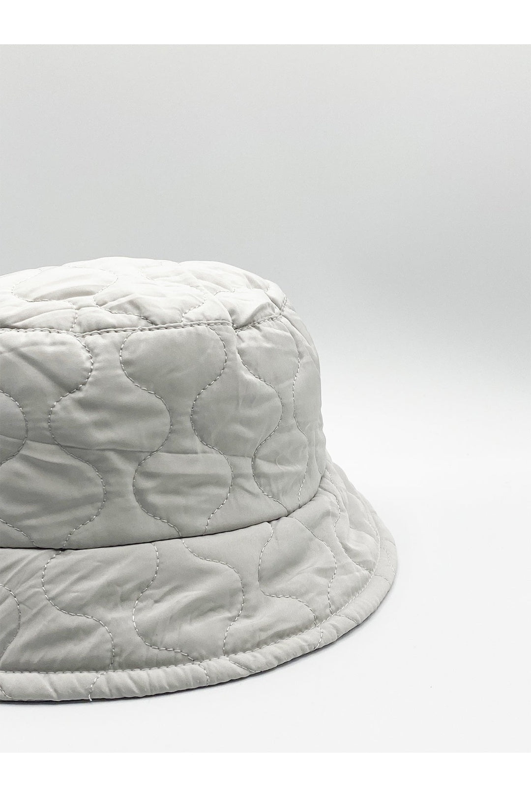 Light Grey SVNX Light Grey Quilted Nylon Bucket Hat, Image 6 of 6