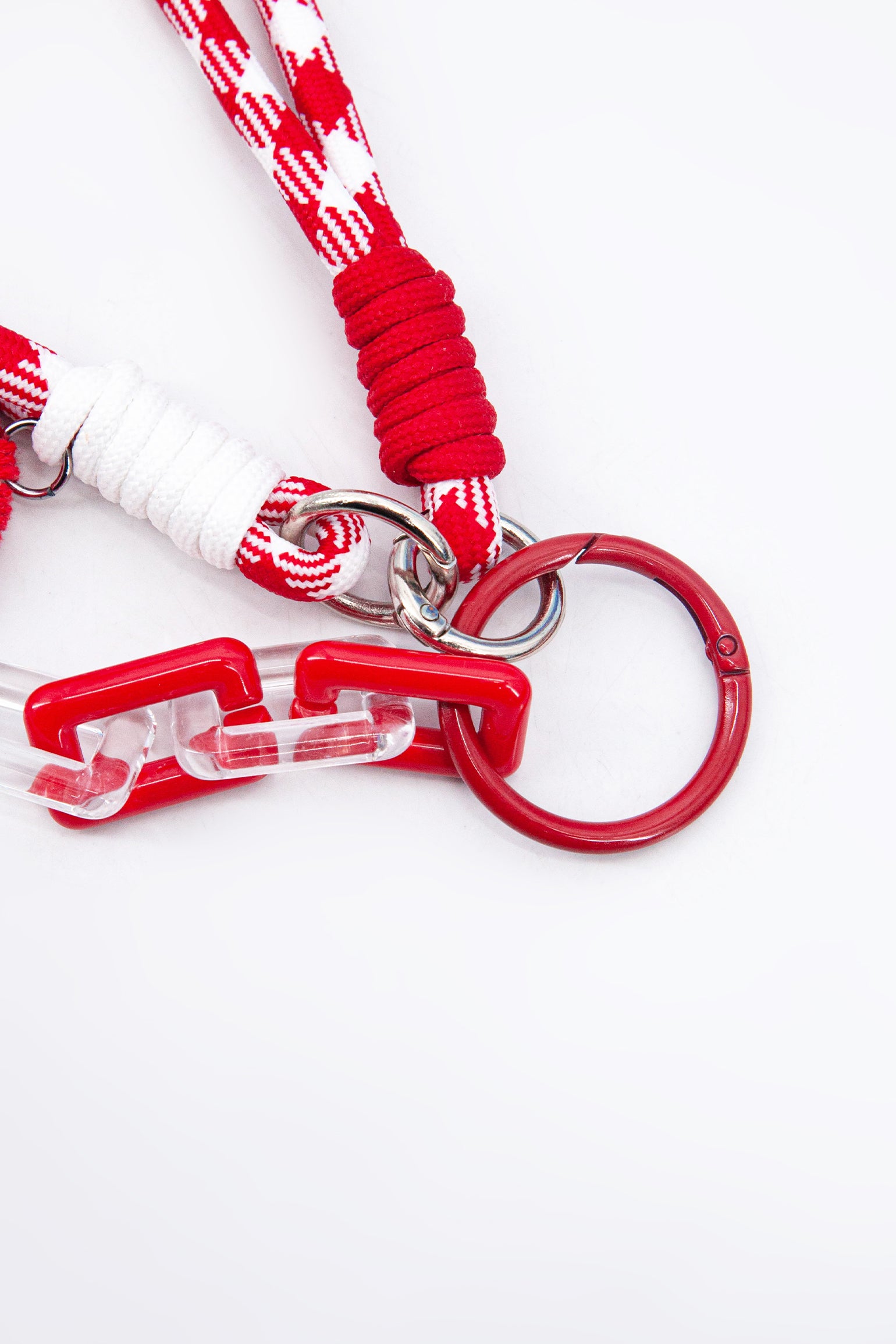Red Rainbow Clip On Bag Charm in Red, Image 2 of 3