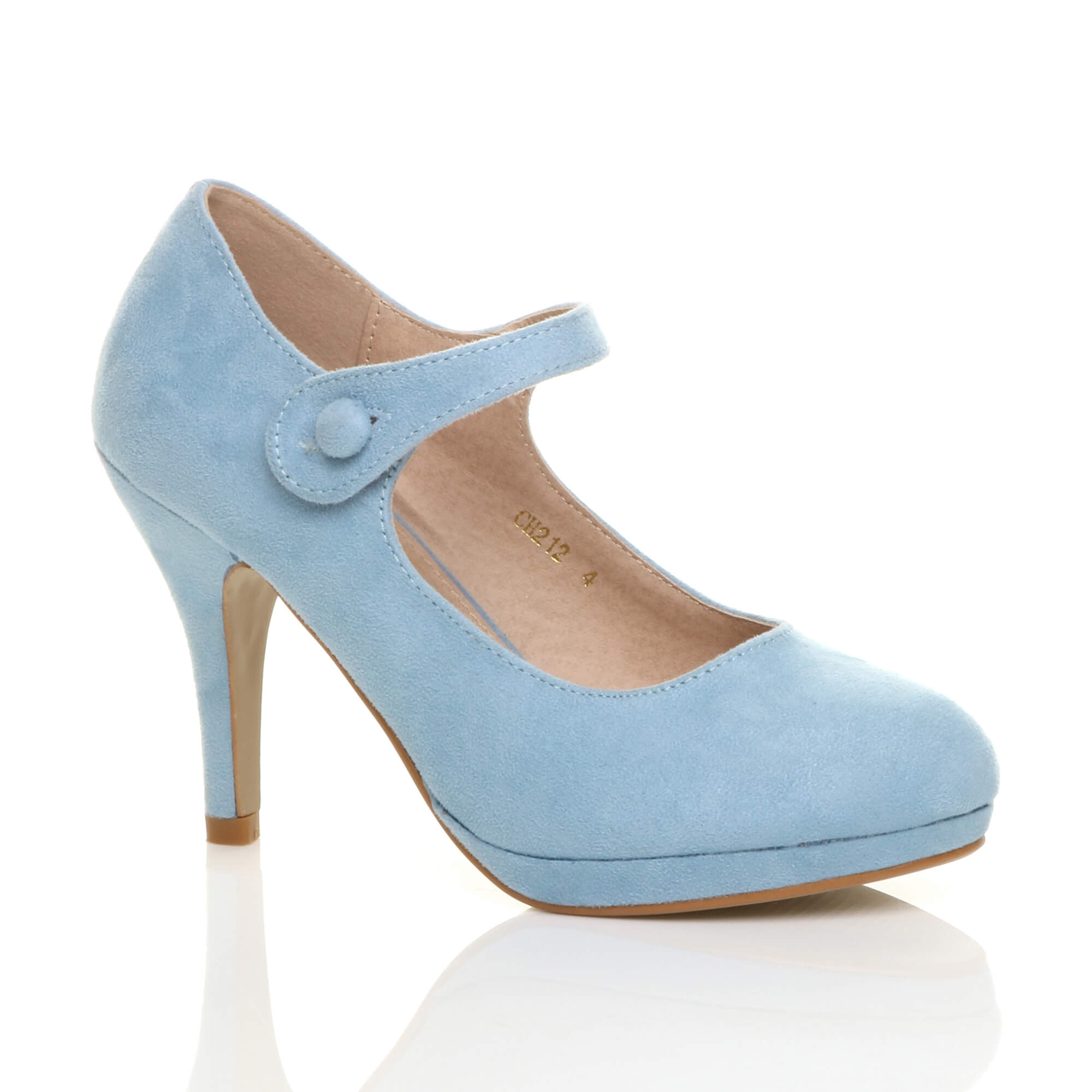 Purple High Heel Mary Jane Court Shoes