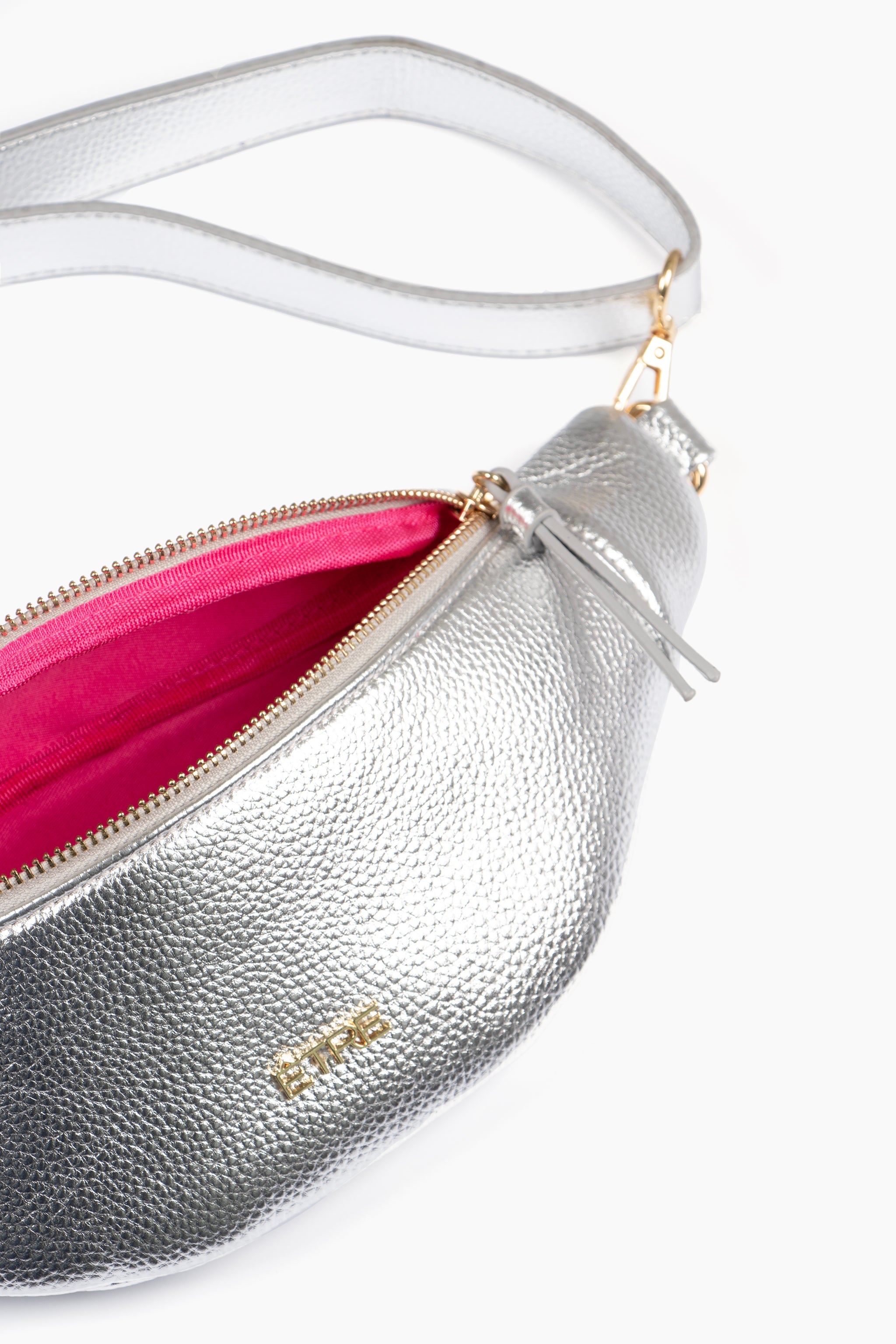 Silver Metallic Faux Leather Bum Bag, Image 2 of 2
