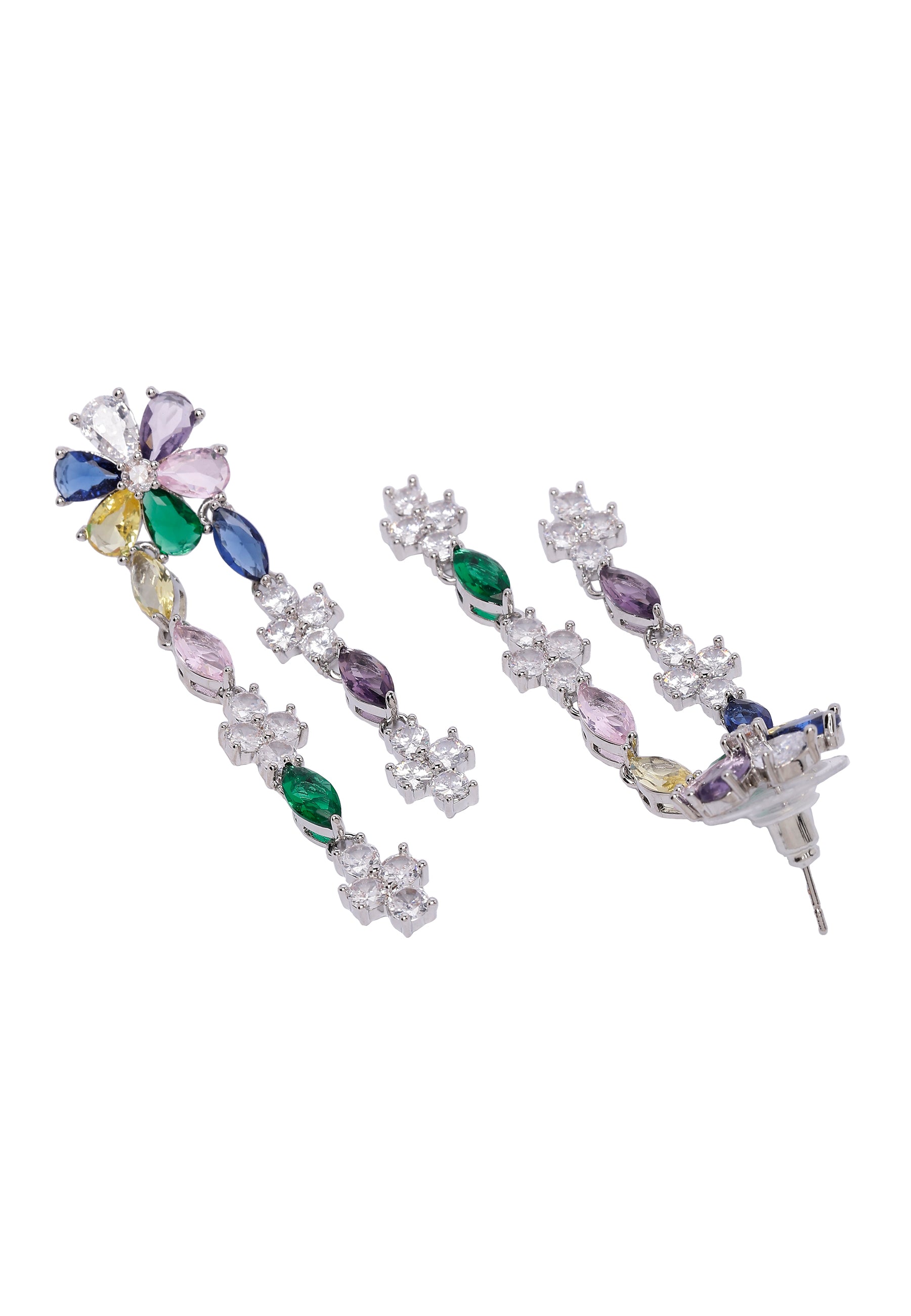 Multi Multi-colored Floral Dangle Earrings, Image 3 of 5
