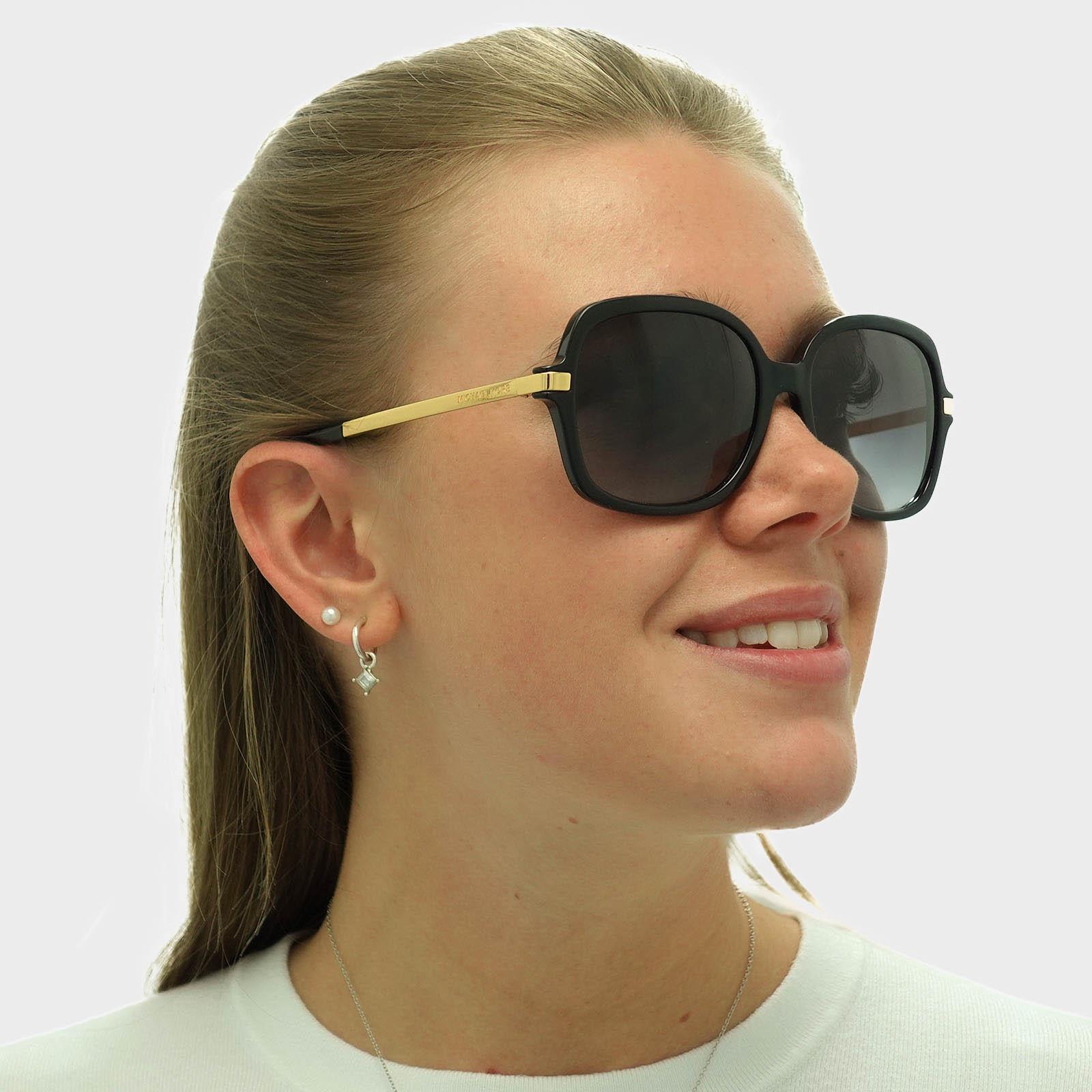 Black Michael Kors Black Square Black Gold Light Grey Gradient Sunglasses, Image 6 of 6