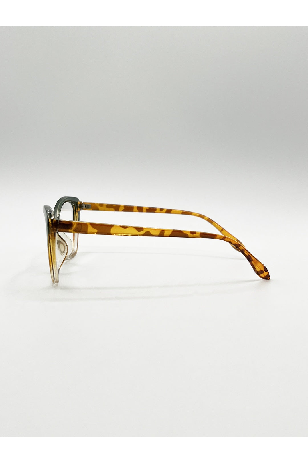 Green Green Tortoiseshell clear Lens Glasses, Image 5 of 6