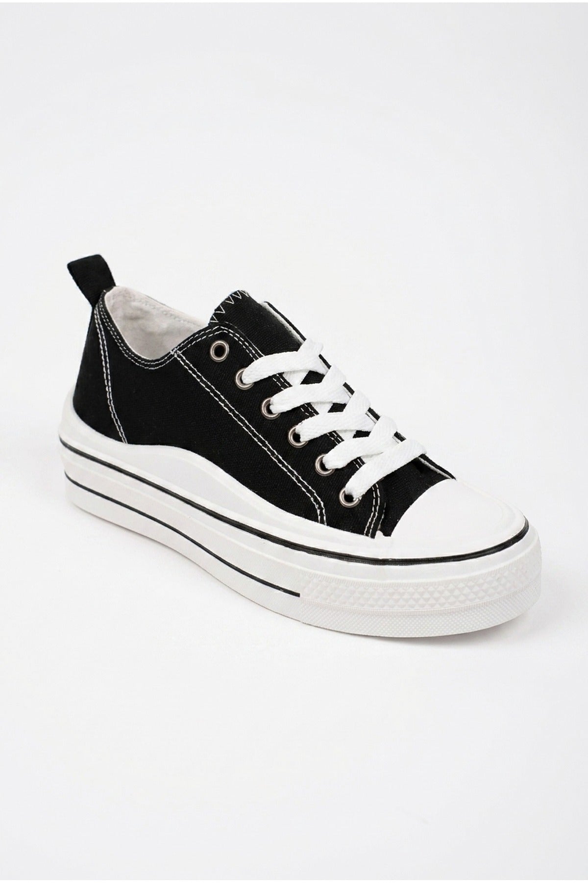 Black iKrush Black Saoirse Low Top Canvas Trainers, Image 2 of 8