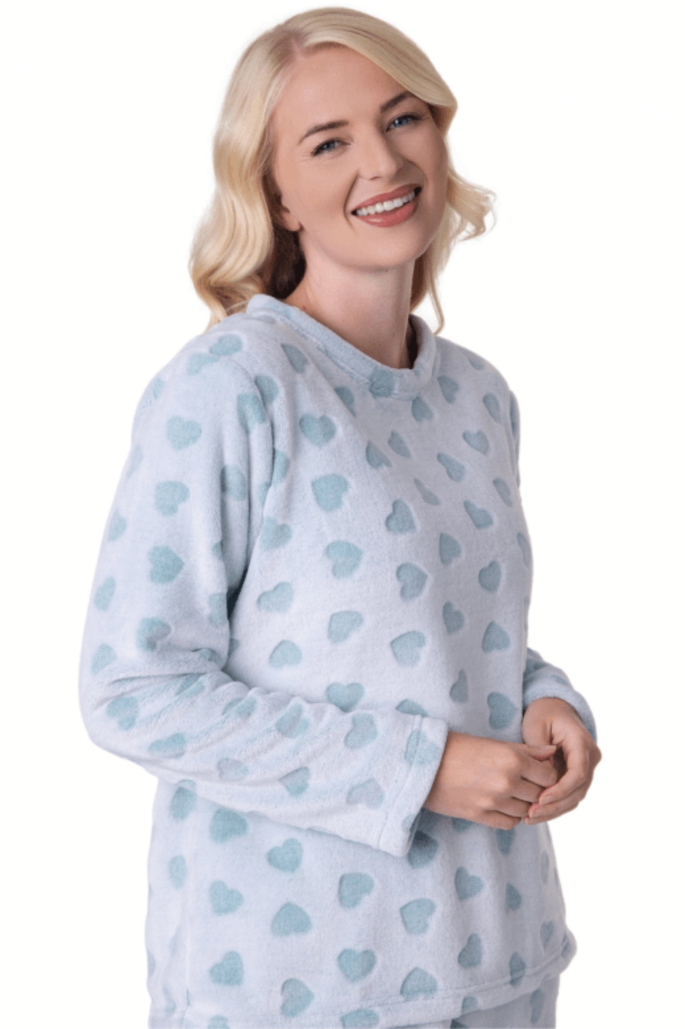 Aqua Camille Lingerie Aqua Supersoft Printed Full Length Pyjama Set, Image 5 of 5