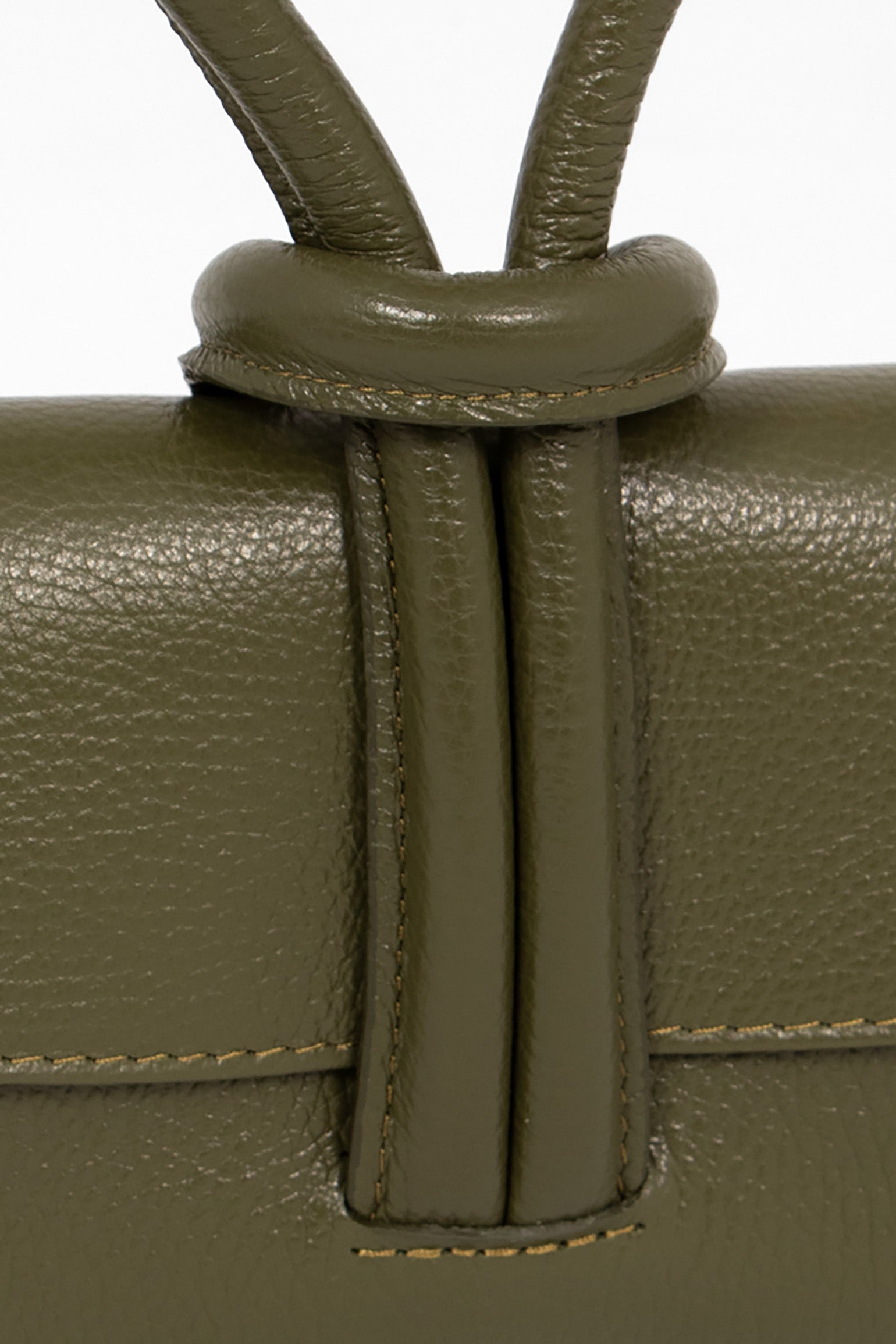 Khaki Sarta Khaki Italian Leather Wristlet Clutch Bag, Image 4 of 4