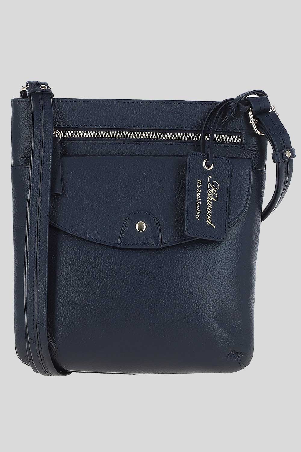 Navy 'Five CB' Real Leather Cross Body Bag, Image 1 of 5