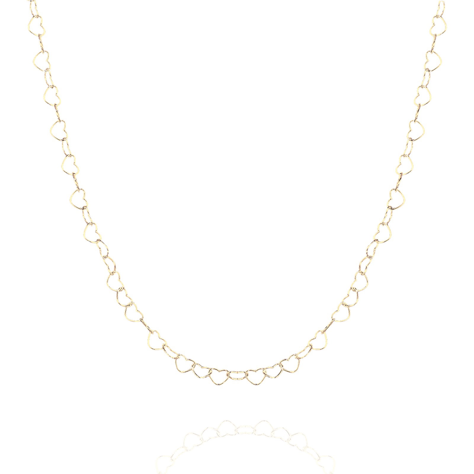 Gold Love Heart Sterling Silver Chain Necklace, Image 1 of 1