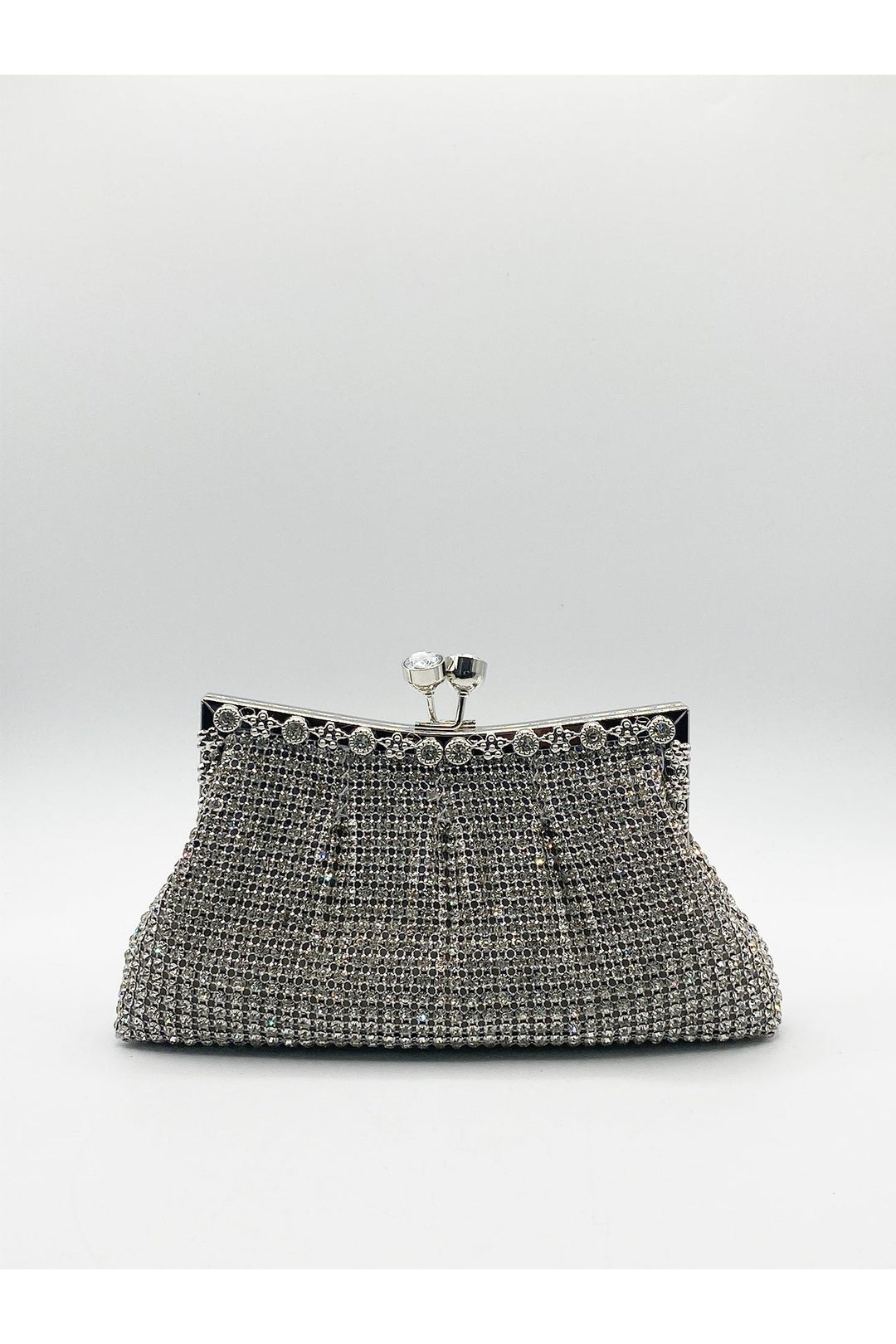Silver Silver Crystal Clutch Bag, Image 4 of 5