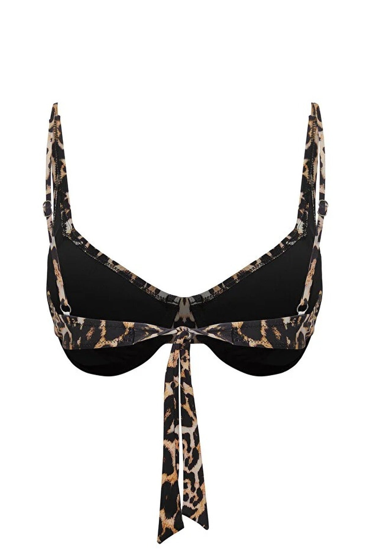 Multi WOVCOR Multi Leopard Print Padded Bikini Top, Image 3 of 5