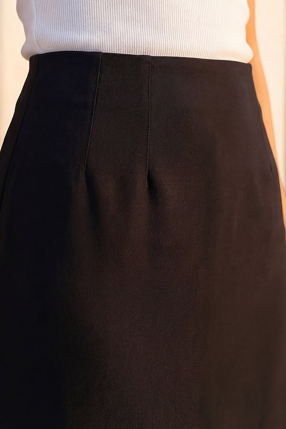 Black Petite Stretch Pencil Skirt, Image 5 of 4