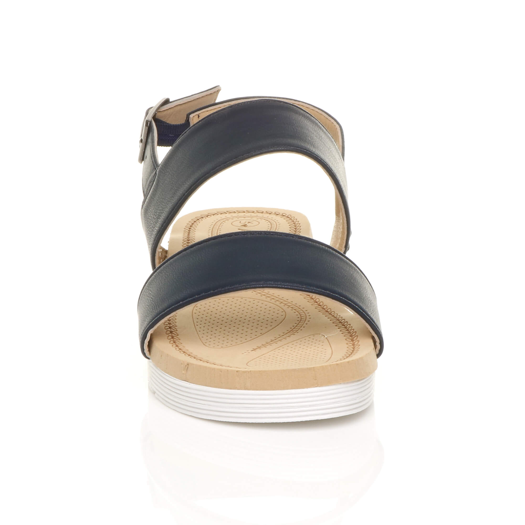 Navy Blue AJVANI Navy Blue Flatform Strappy Sandals, Image 6 of 6