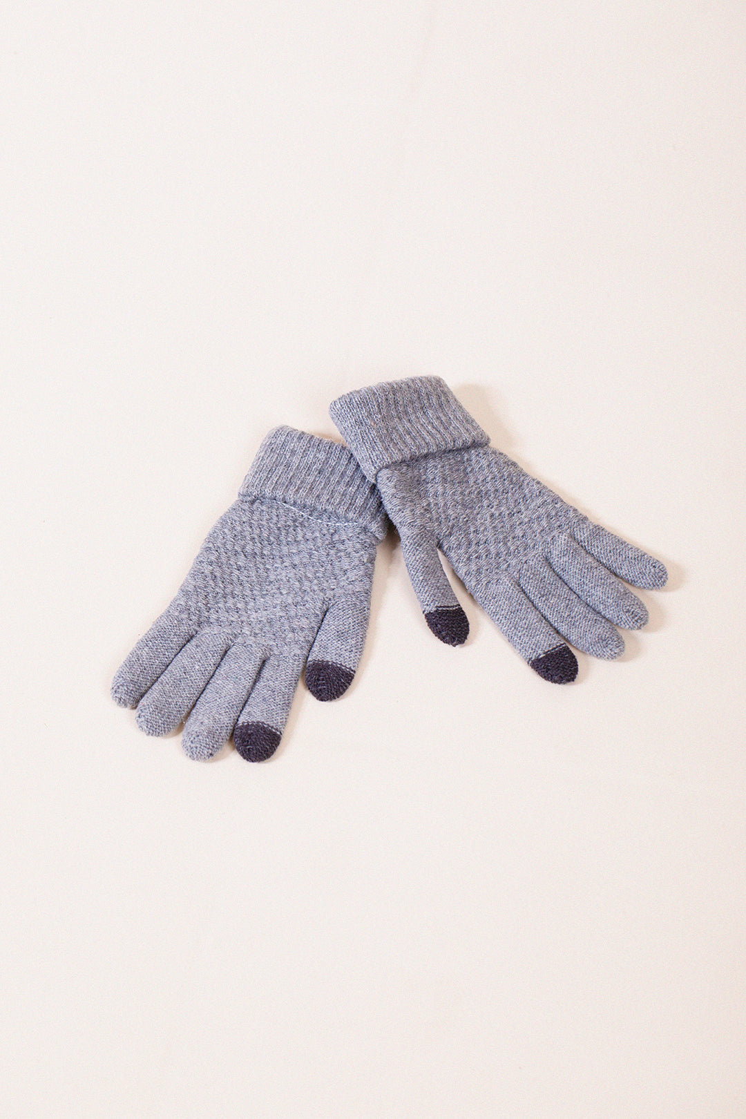 Grey SVNX Grey Knitted Gloves - Touch Screen, Image 4 of 4