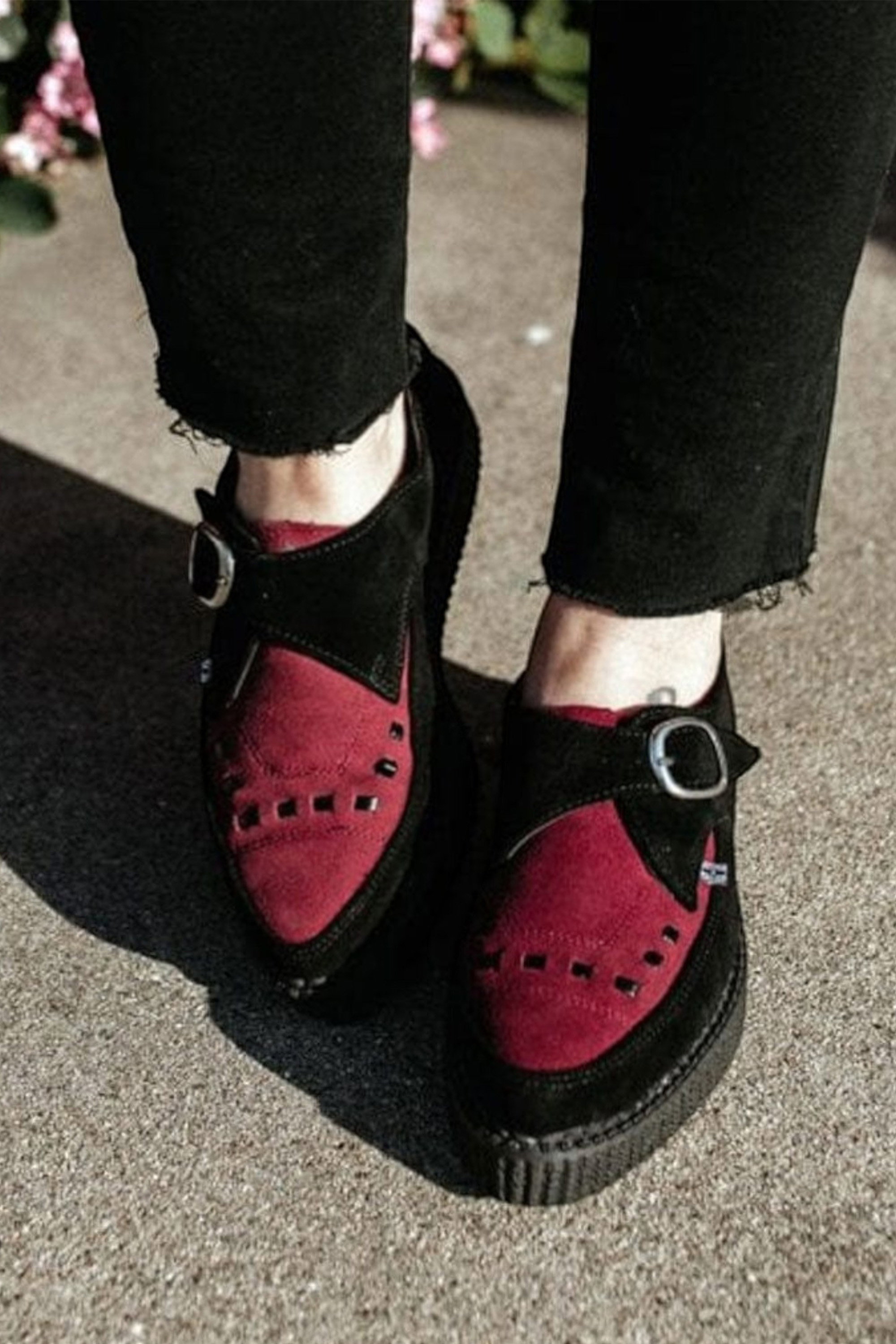 Multi TUK Footwear Multi Pointed Creeper Suede Monk Buckle Shoes, Image 6 of 6