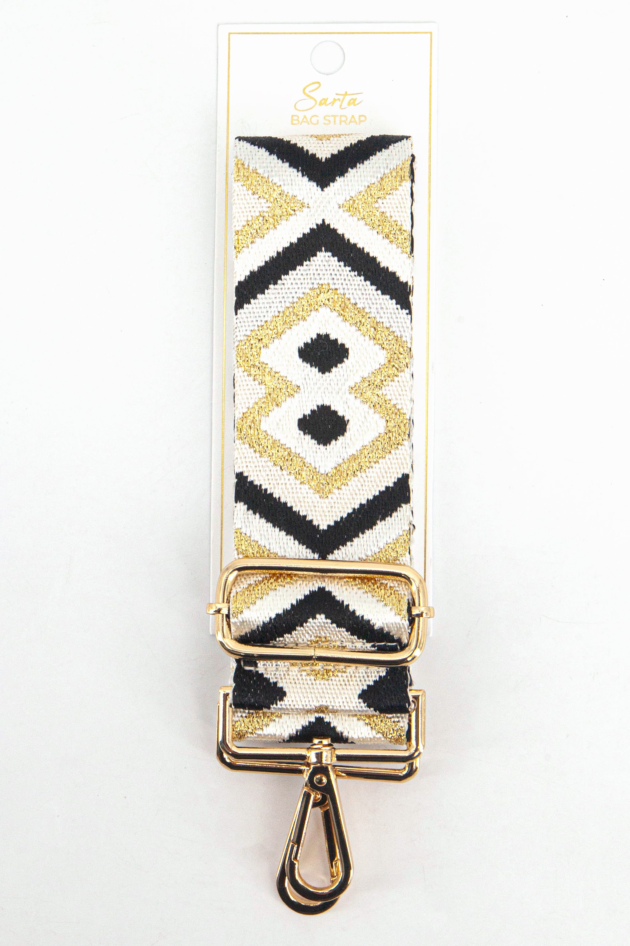 Gold Sarta Gold Metallic Aztec Woven Bag Strap, Image 4 of 4