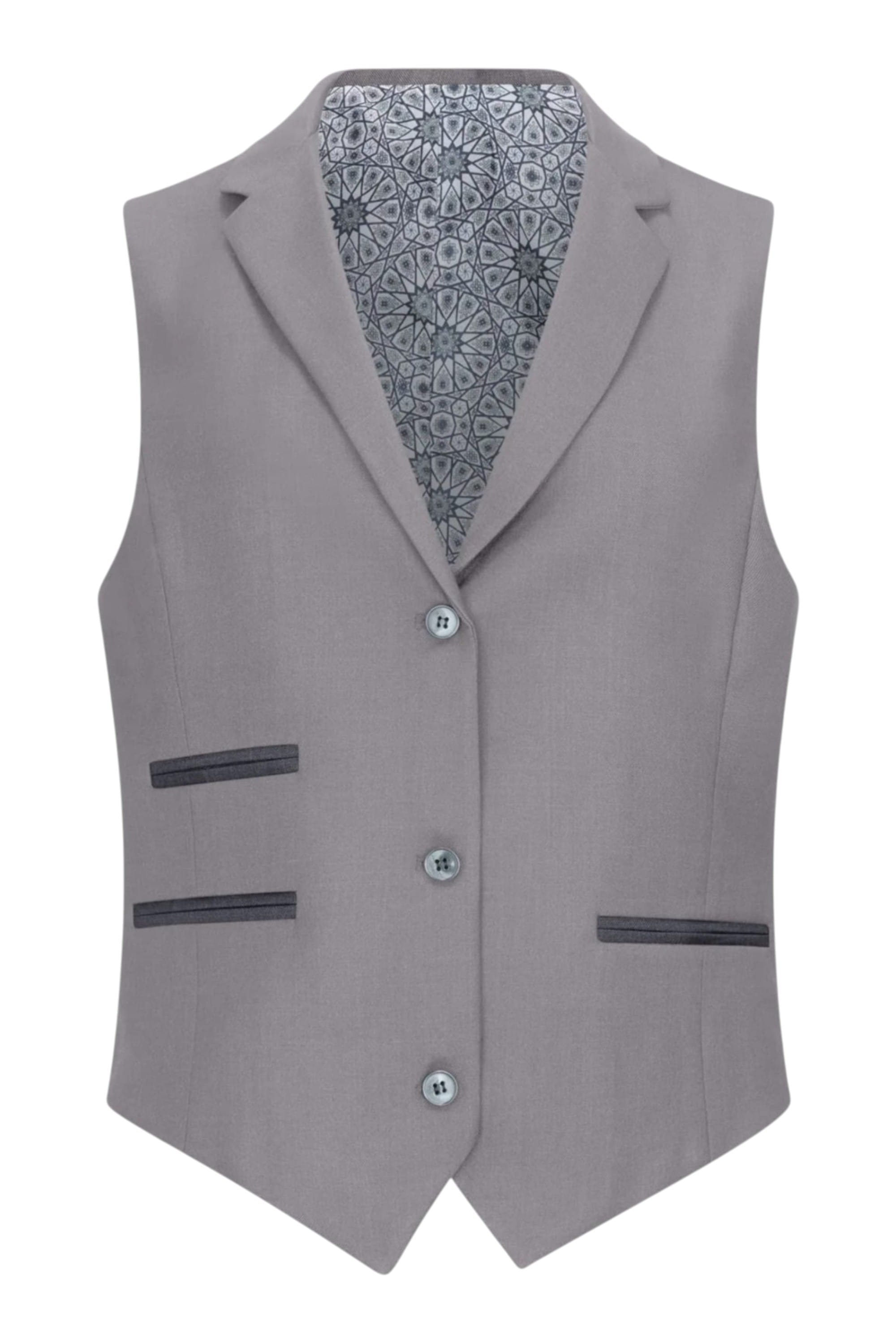 Grey Infinity Leather Grey Womens 3 Piece Plain Grey Formal Office Suit, Image 5 of 8