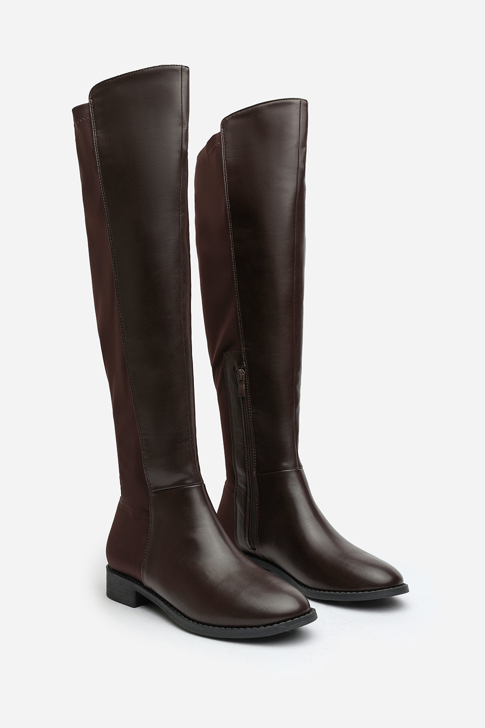 Dark Brown 'Diem' Over Тhe Knee Pull On Boots, Image 3 of 6