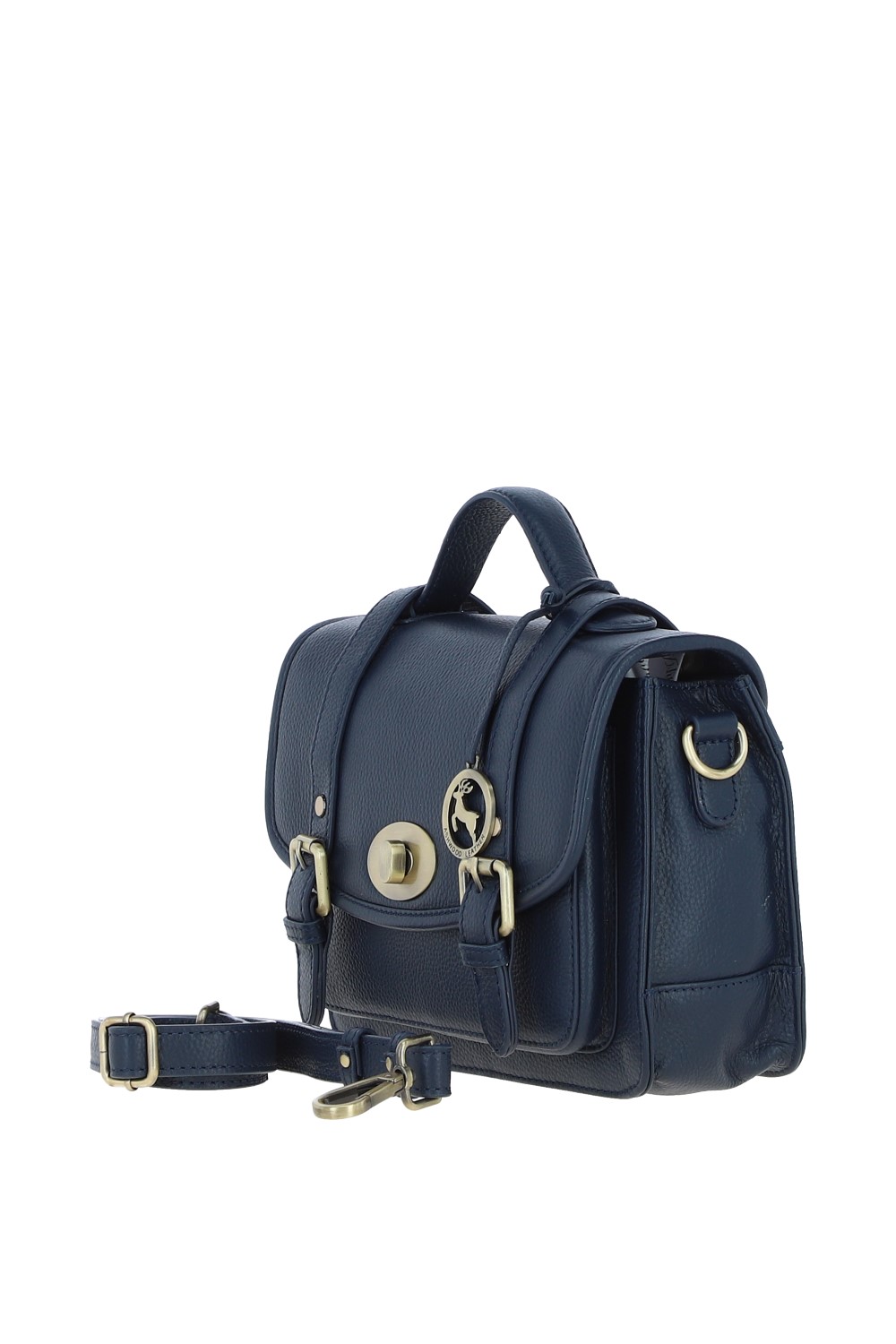Navy Ashwood Leather Navy Stylish Real Leather Large Satchel Bag, Image 2 of 4