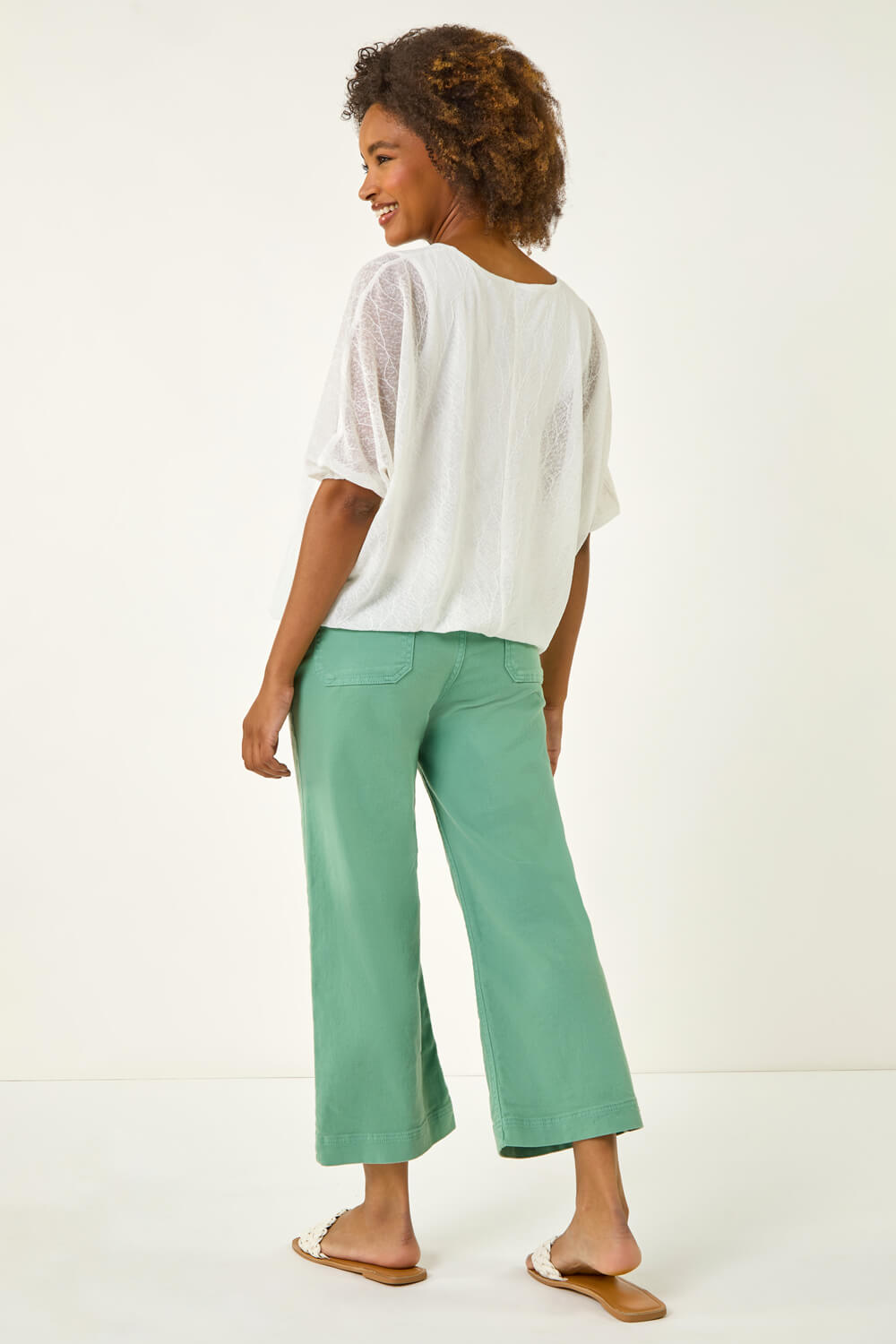 Amour Pleated Bubble Hem Top- Ivory