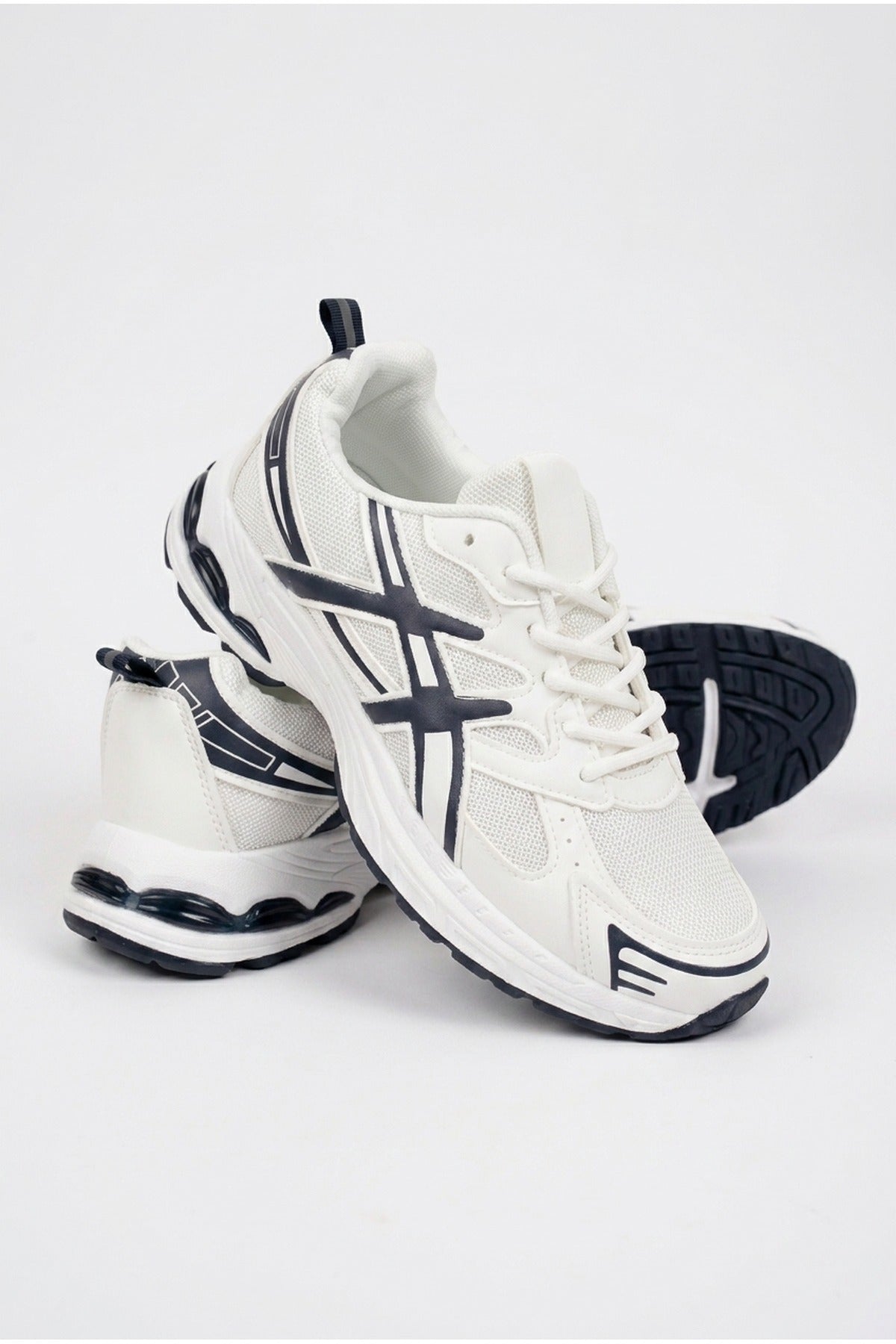 White iKrush White Constance Mixed Media Panelled Trainers, Image 2 of 5