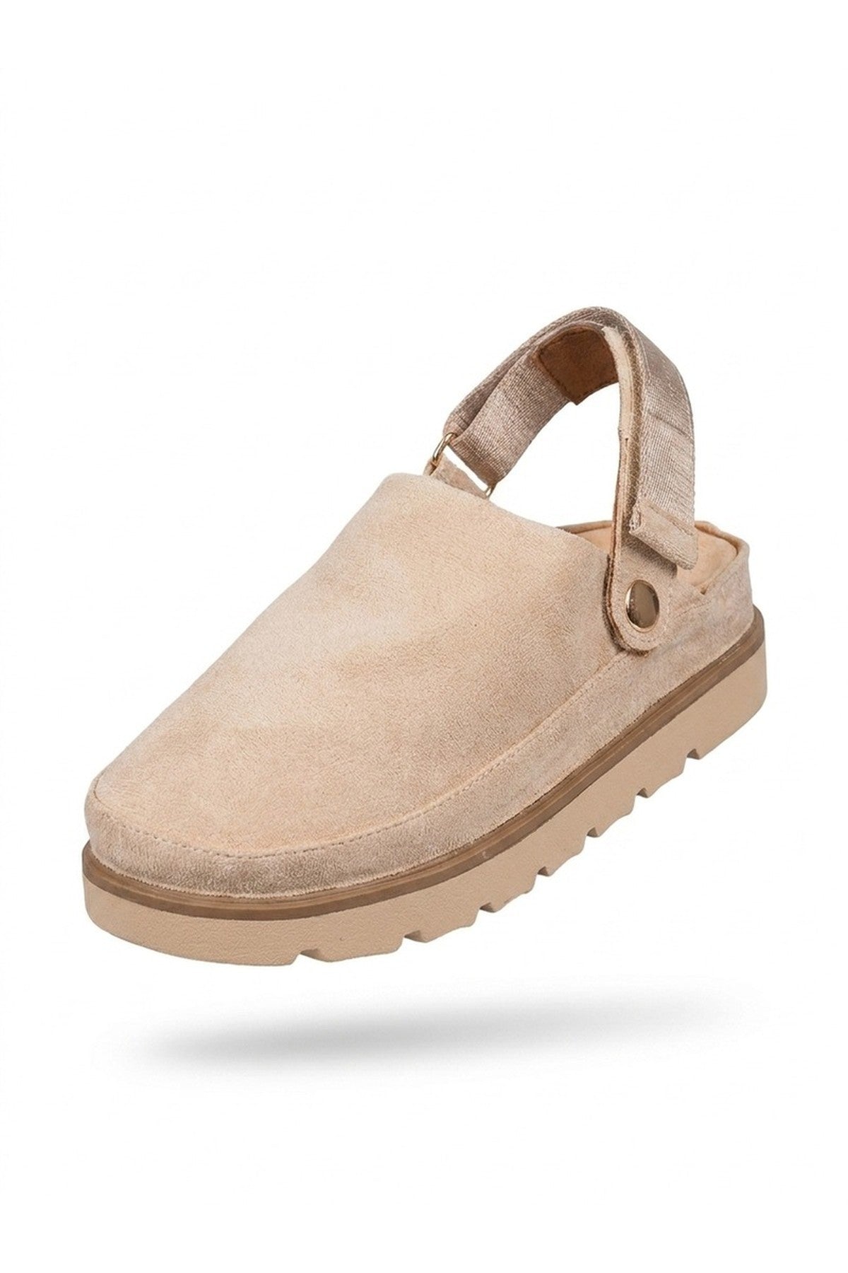 Beige Tara Womens Suede Convertible Slingback Clogs, Image 5 of 5