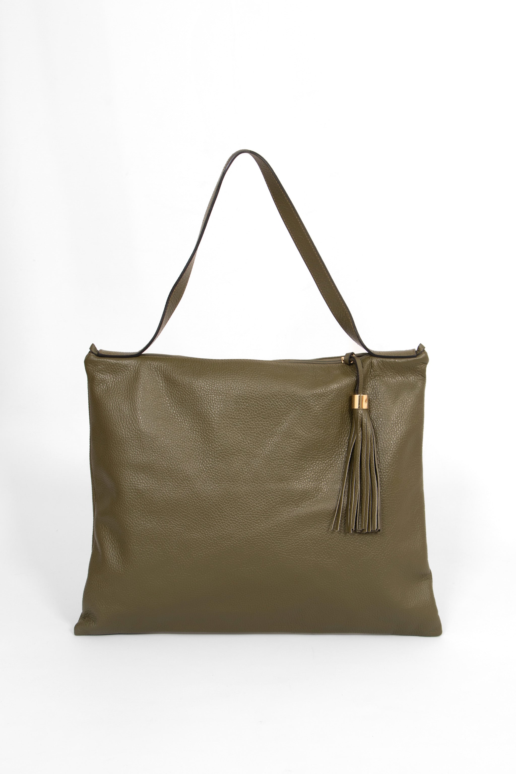 Black Italian Leather Tote Bag
