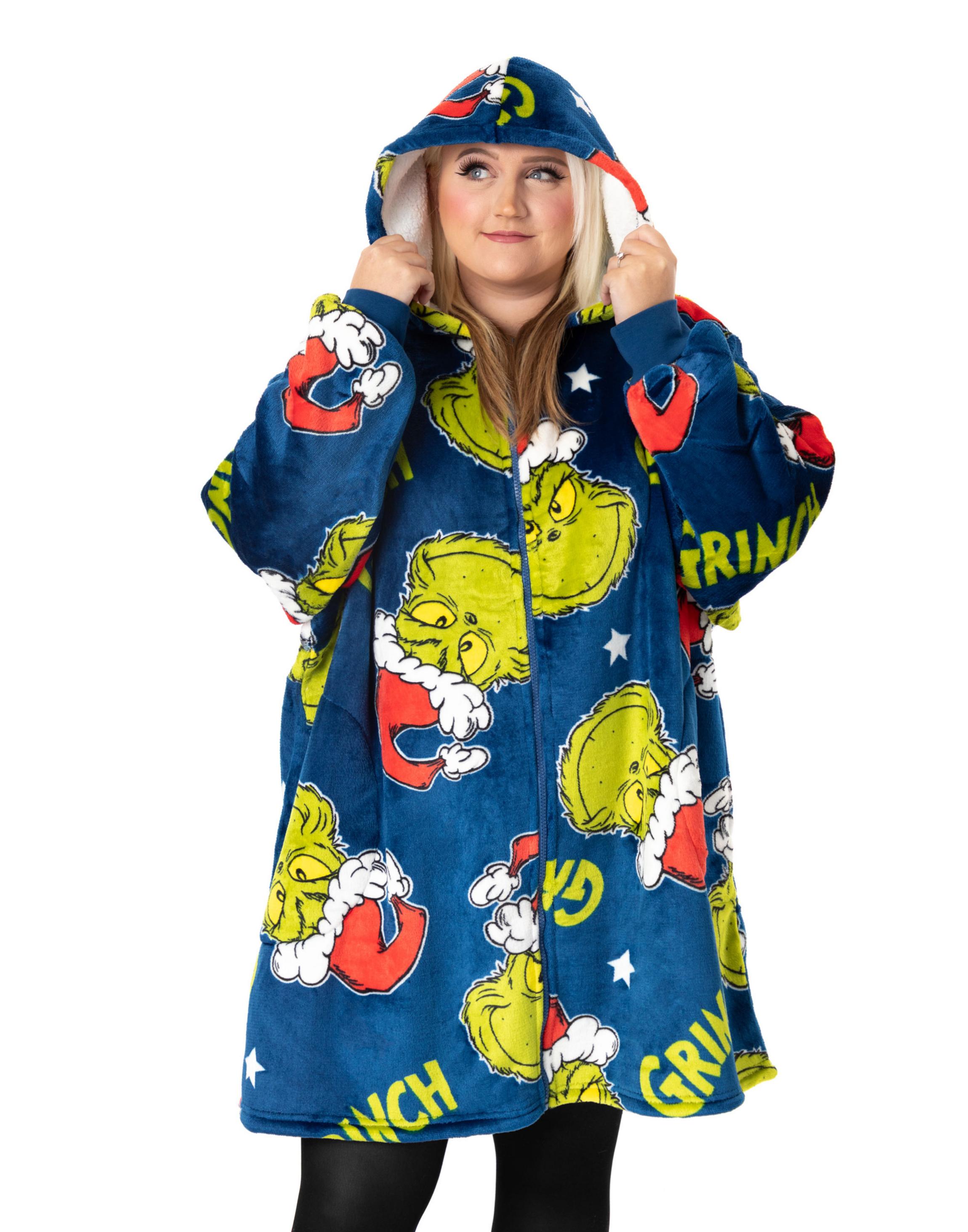 Multi The Grinch Zip Through Blanket Hoodie, Image 3 of 6