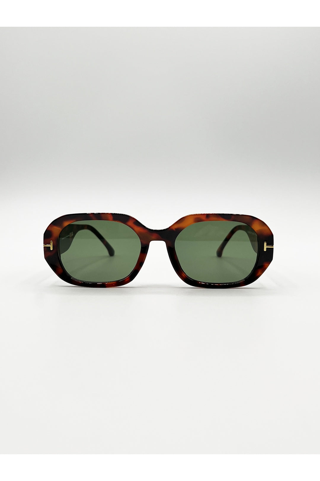 Black Oval Sunglasses With Wide Arm