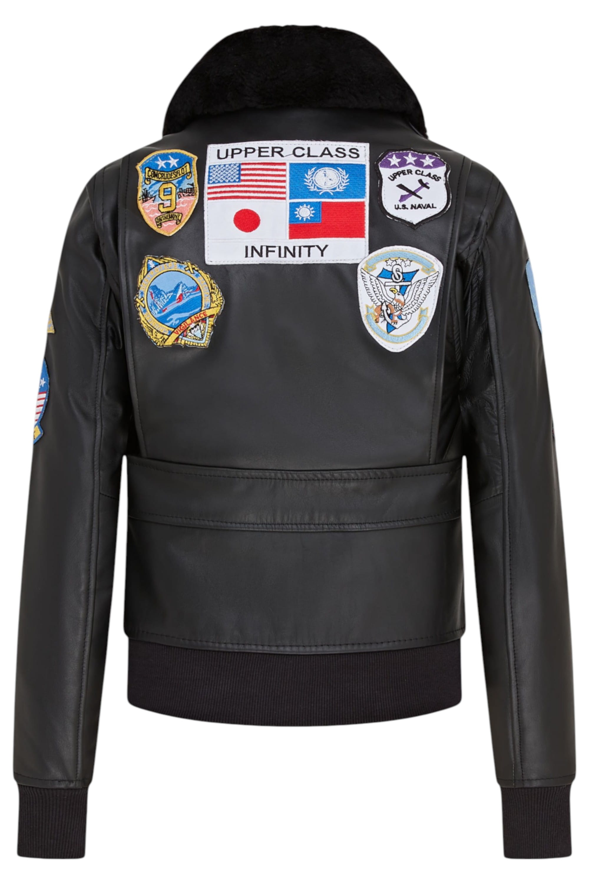 Black A2 Top Gun Leather Bomber Jacket, Image 5 of 7