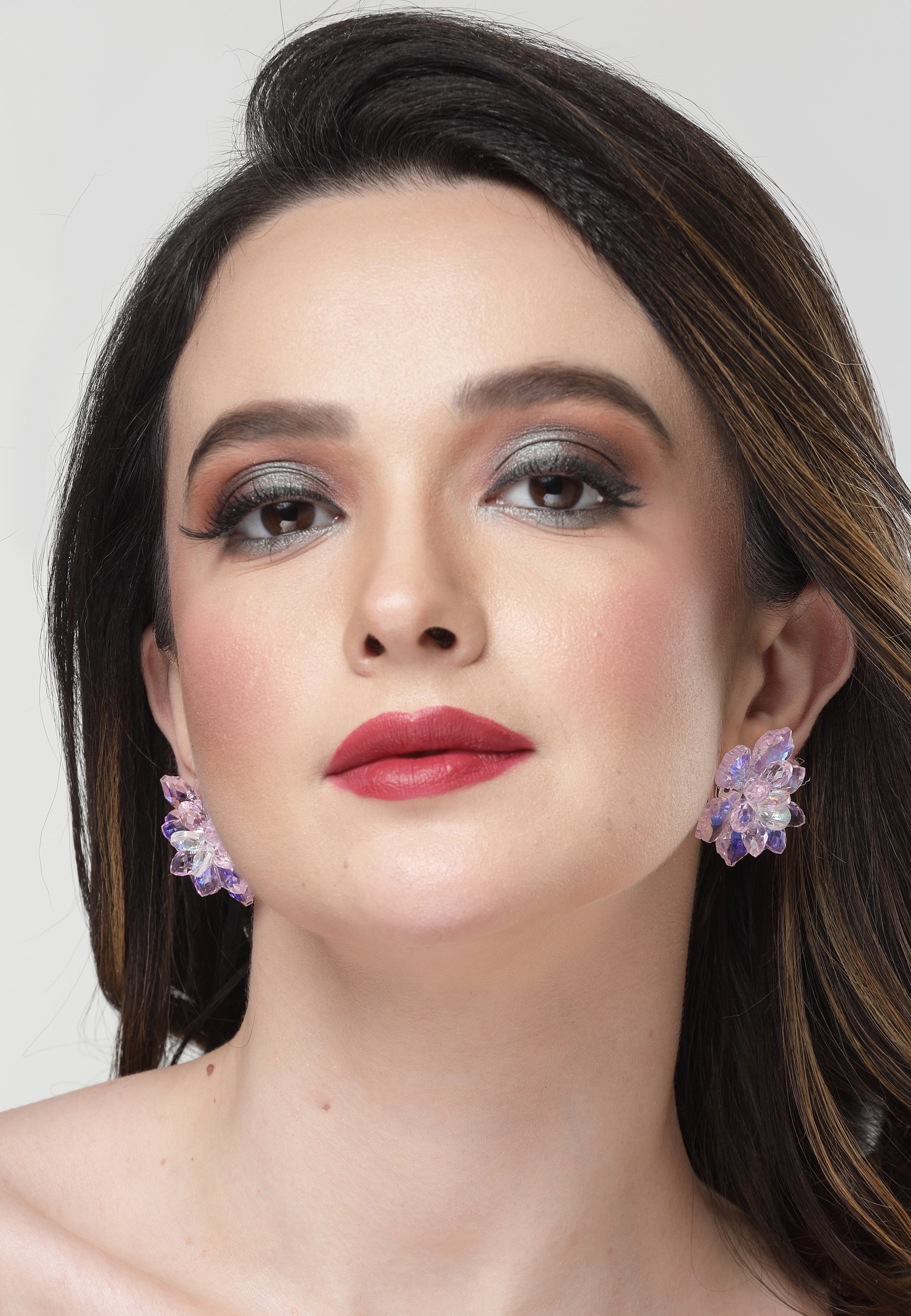 Pink Petite Pink Petal Studs, Image 4 of 5